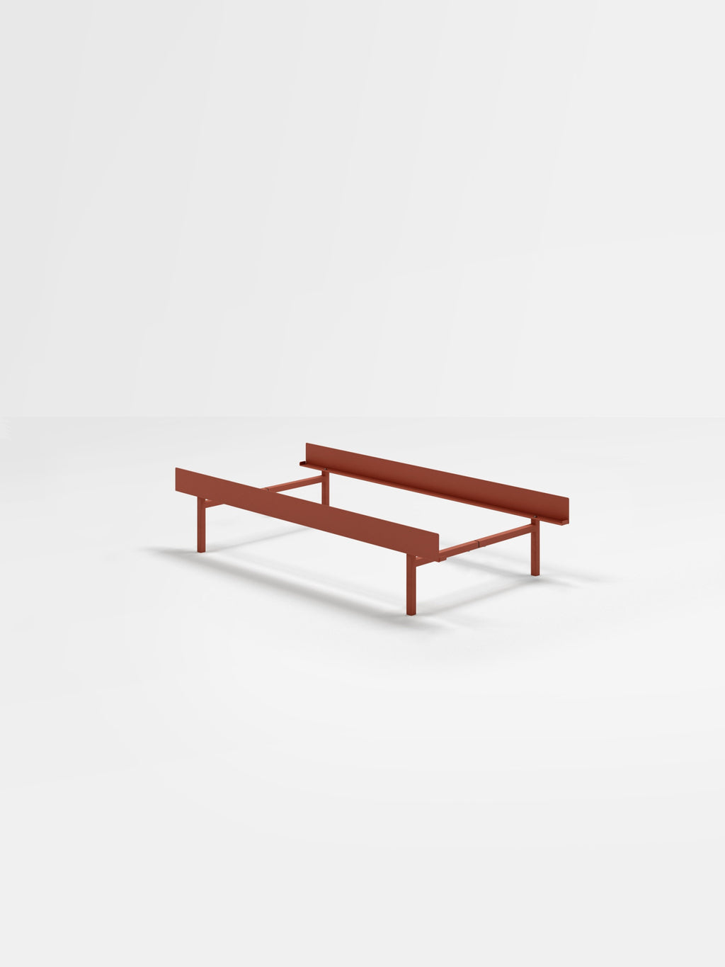 Moebe Bed, Tall Legs, 90 Cm, Terracotta