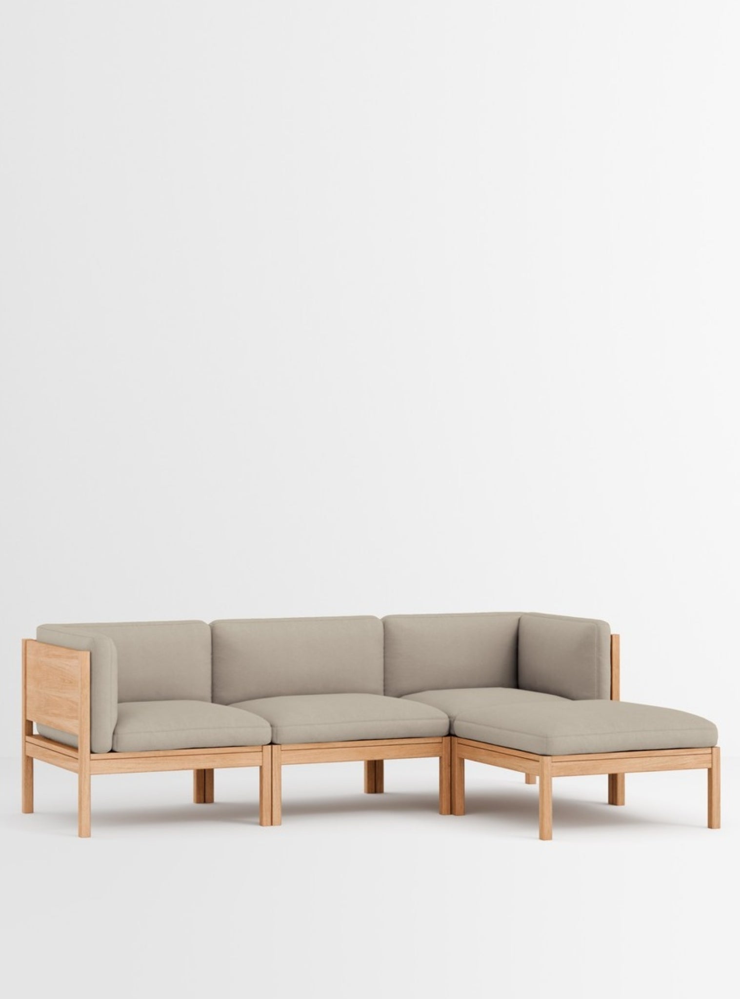 Moebe Modular Sofa Set, 3 Seater Sofa With Sides + Chaise Longue, Field 233 (fsc Mix Credit)