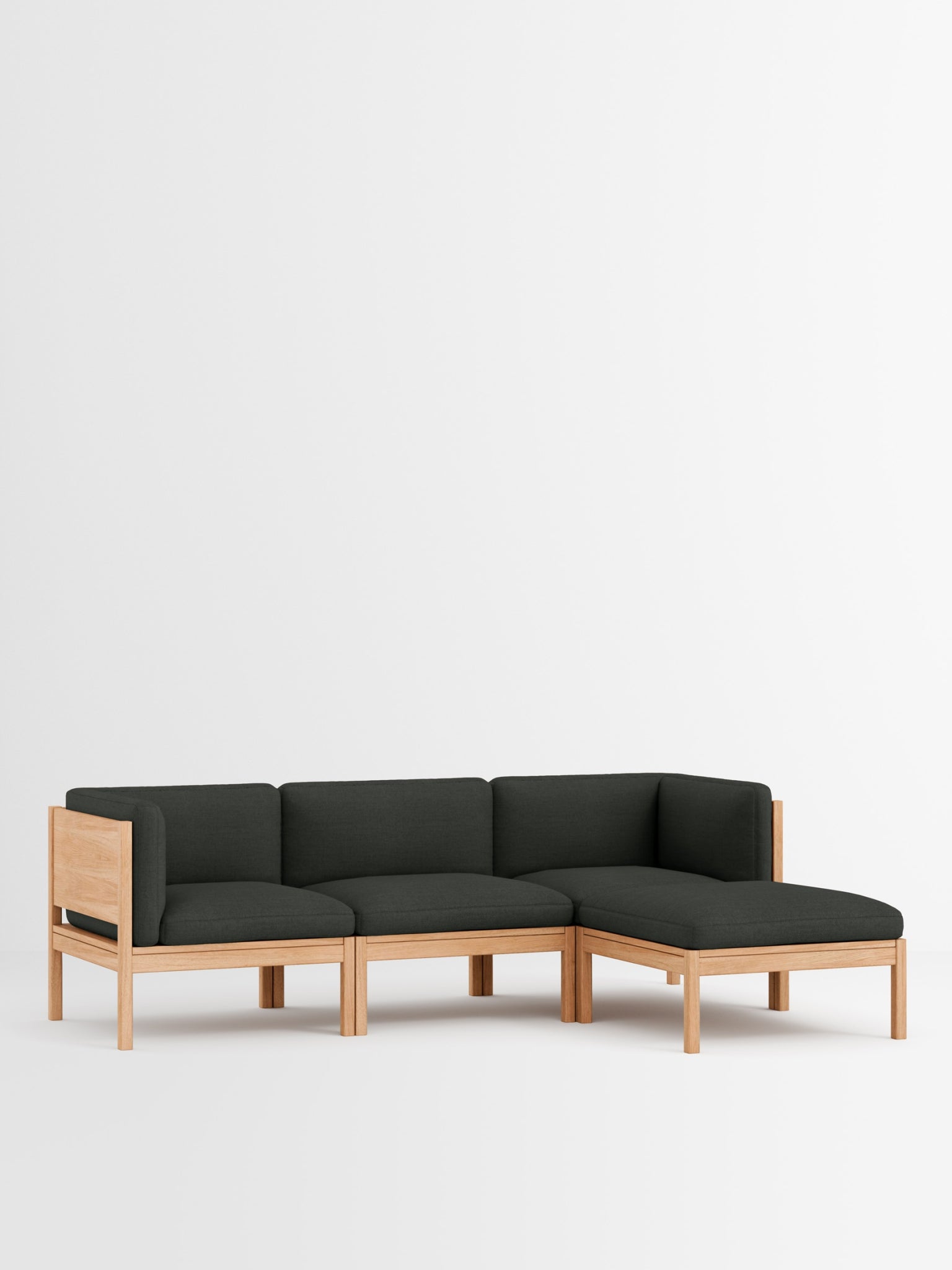 Moebe Modular Sofa Set, 3 Seater Sofa With Sides + Chaise Longue, Re-wool 198 (fsc Mix Credit)