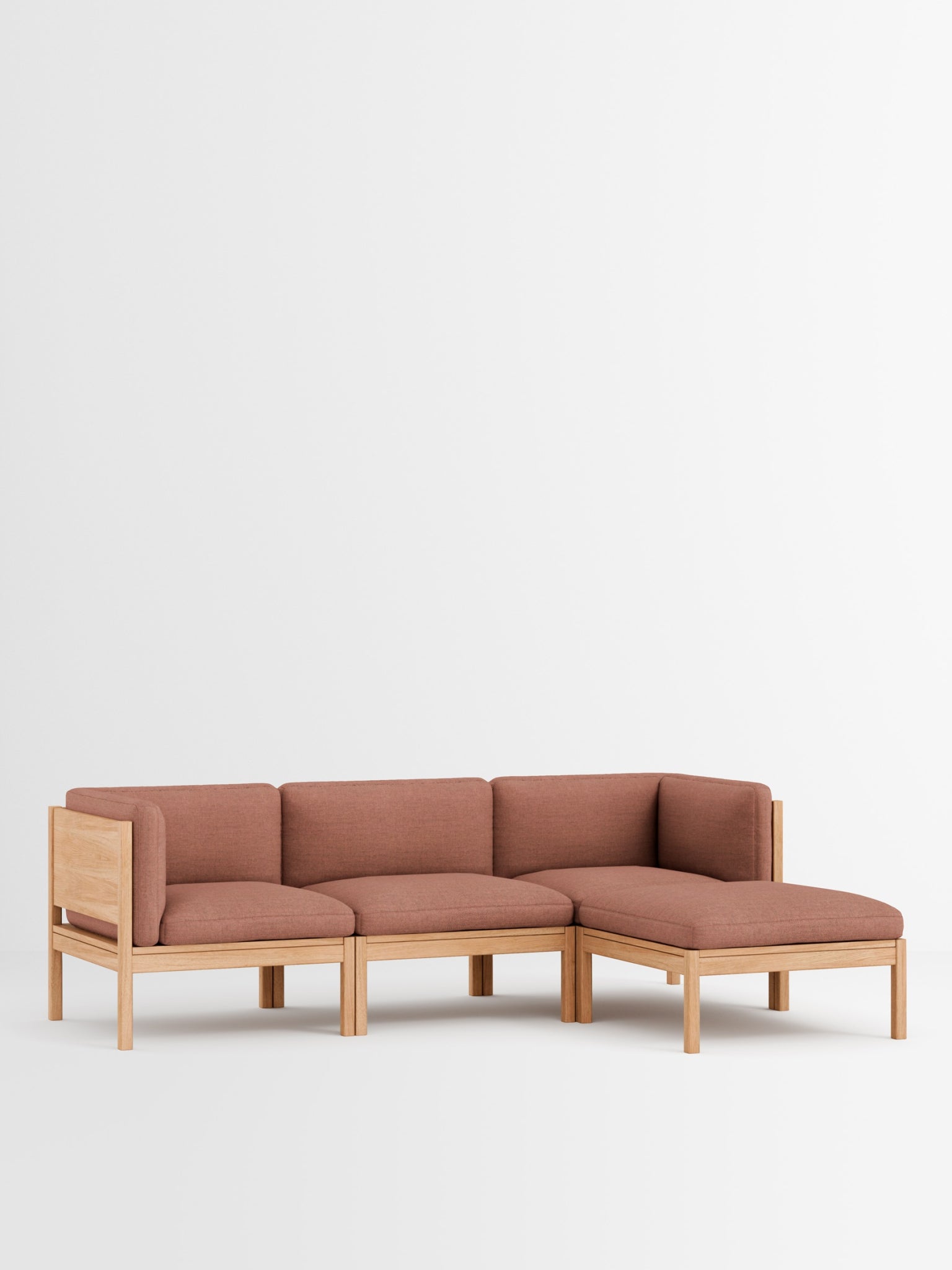 Moebe Modular Sofa Set, 3 Seater Sofa With Sides + Chaise Longue, Re-wool 648 (fsc Mix Credit)