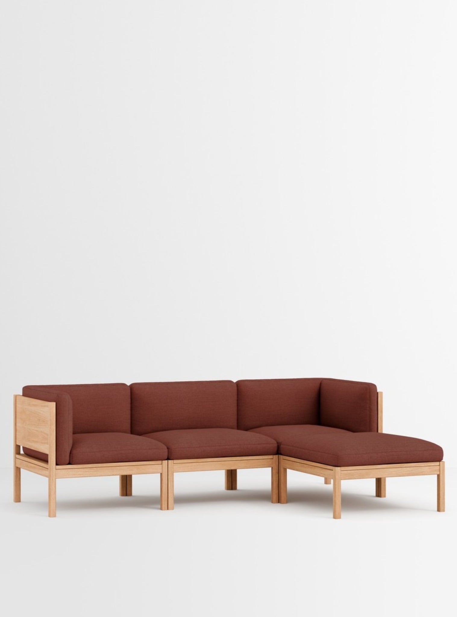 Moebe Modular Sofa Set, 3 Seater Sofa With Sides + Chaise Longue, Re-wool 687 (fsc Mix Credit)