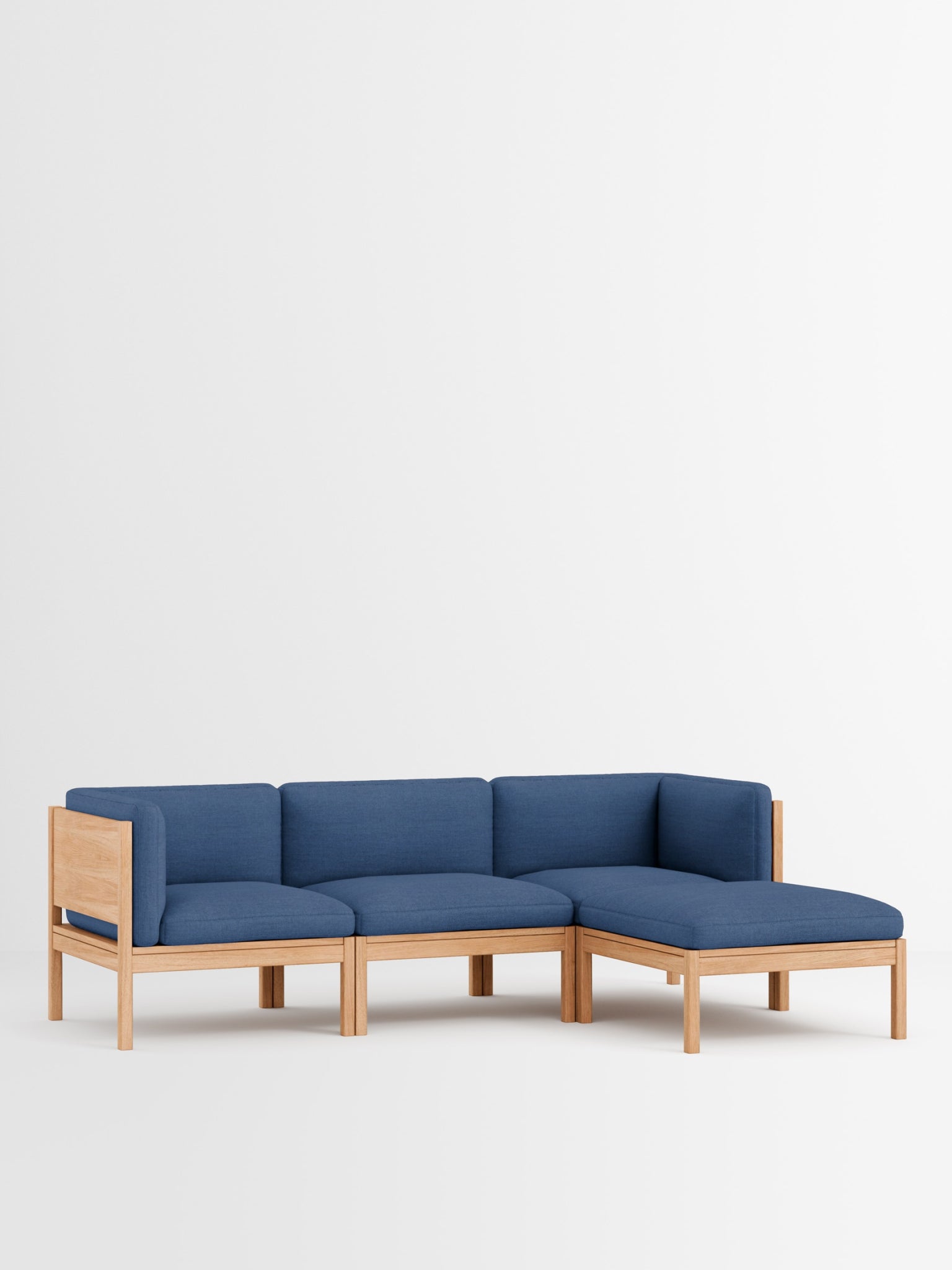 Moebe Modular Sofa Set, 3 Seater Sofa With Sides + Chaise Longue, Re-wool 767 (fsc Mix Credit)