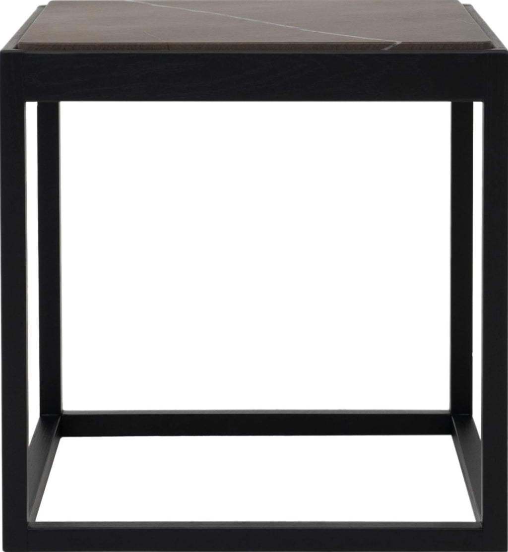 Klassik Studio KØ Cube Side Table Black Oak, Black Marble
