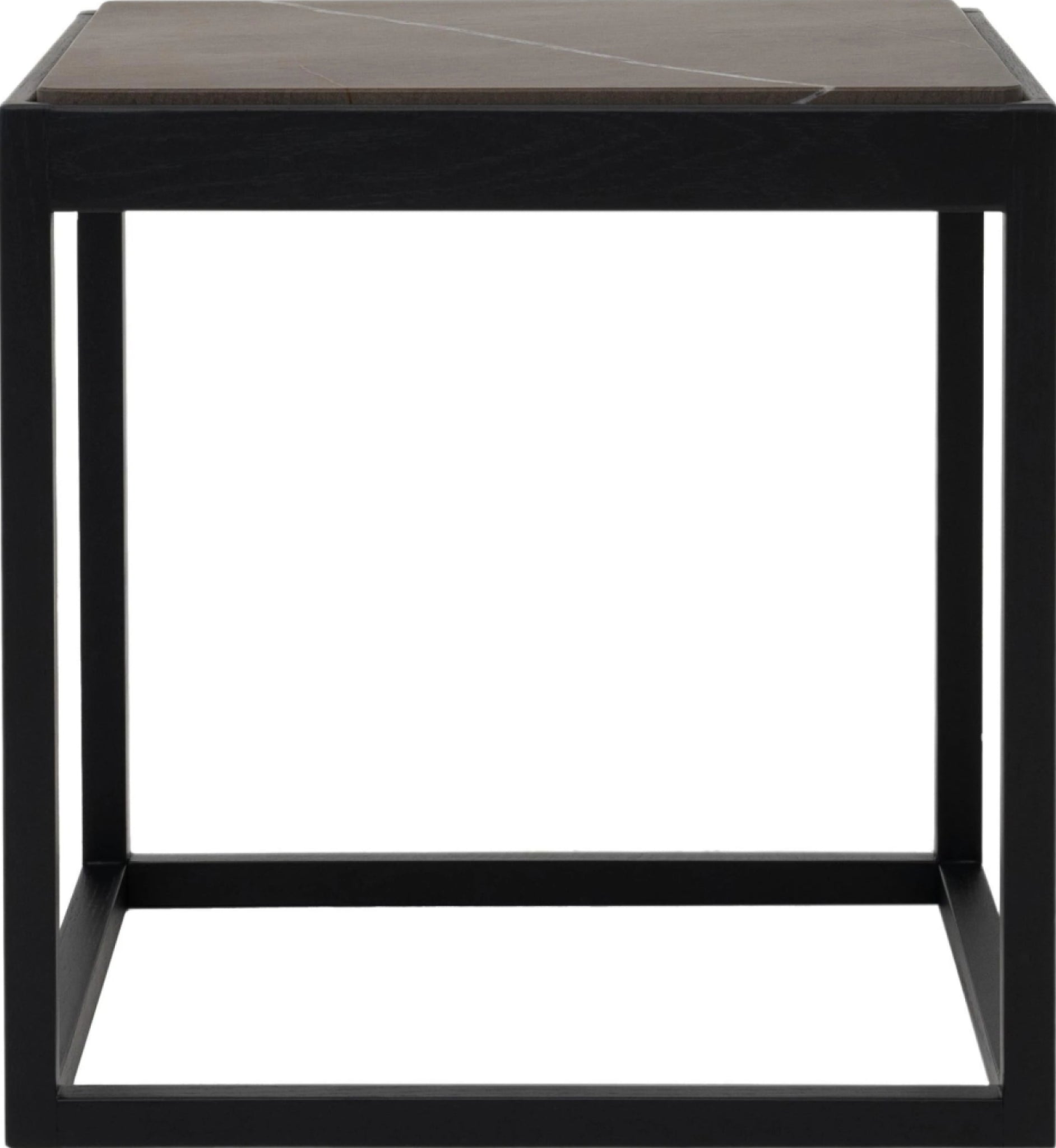 Klassik Studio KØ Cube Side Table Black Oak, Black Marble