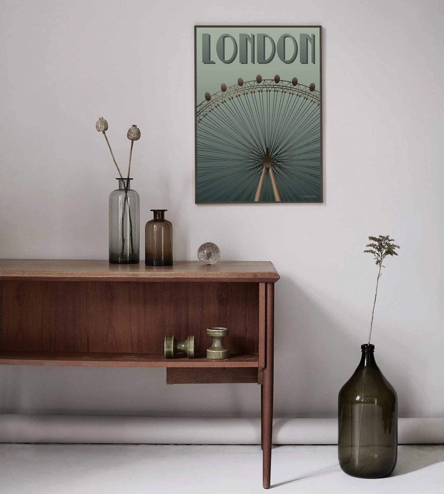 Vissevasse London Eye Poster, 15 X21 Cm