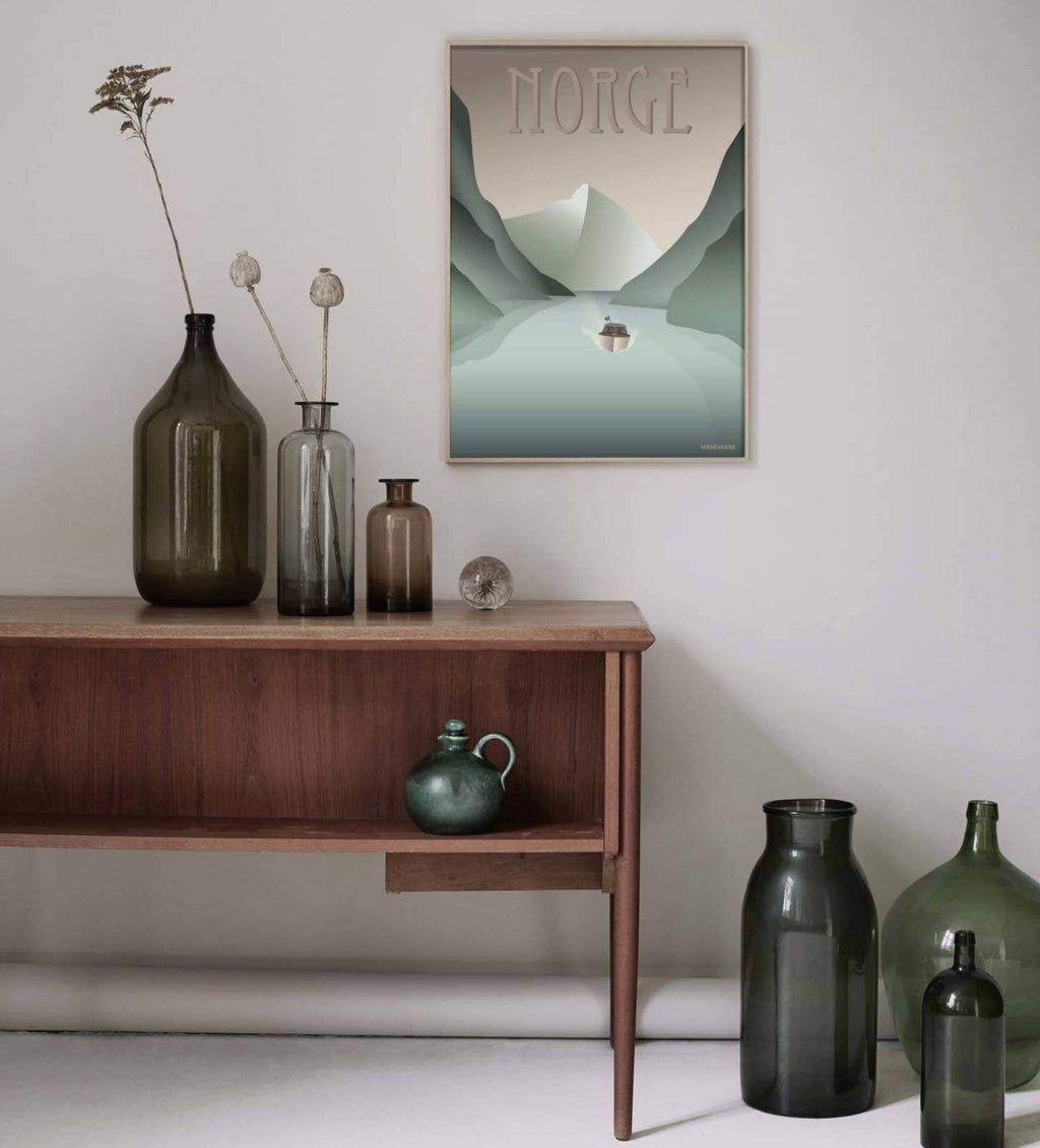 Vissevasse Norway Fjord Poster, 15 X21 Cm