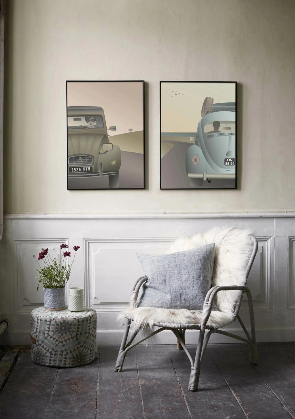 Vissevasse 2 Cv Citroen Poster, 50 X70 Cm