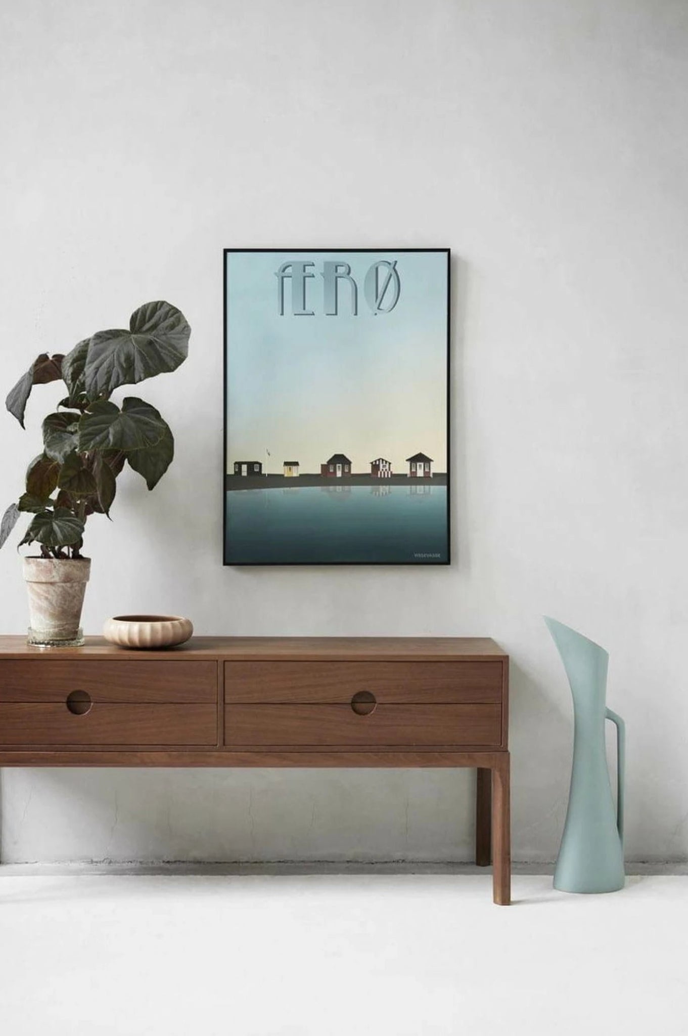 Vissevasse ærø Beach Huts Poster, 50 X70 Cm