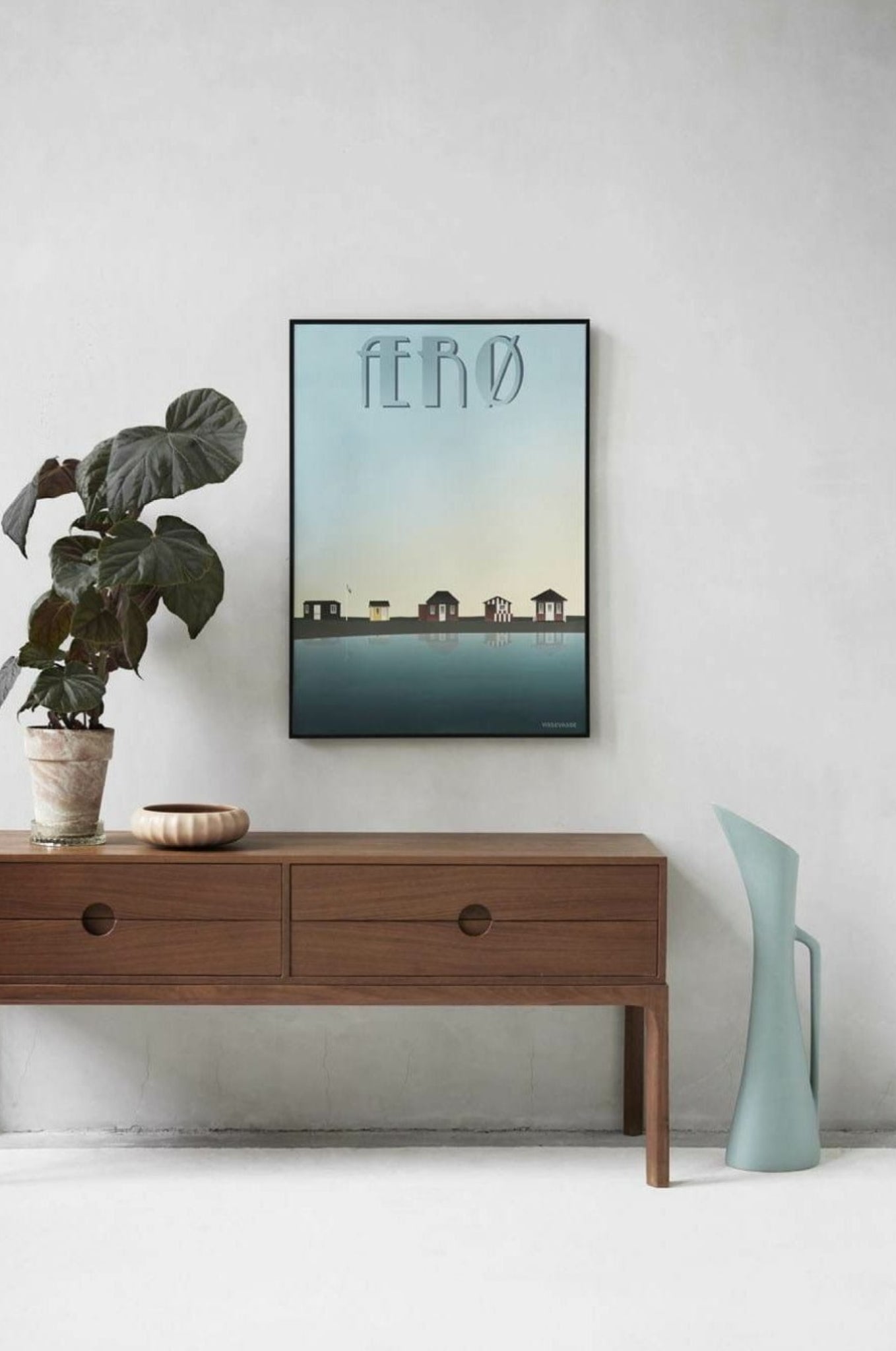 Vissevasse ærø Beach Huts Poster, 30 X40 Cm