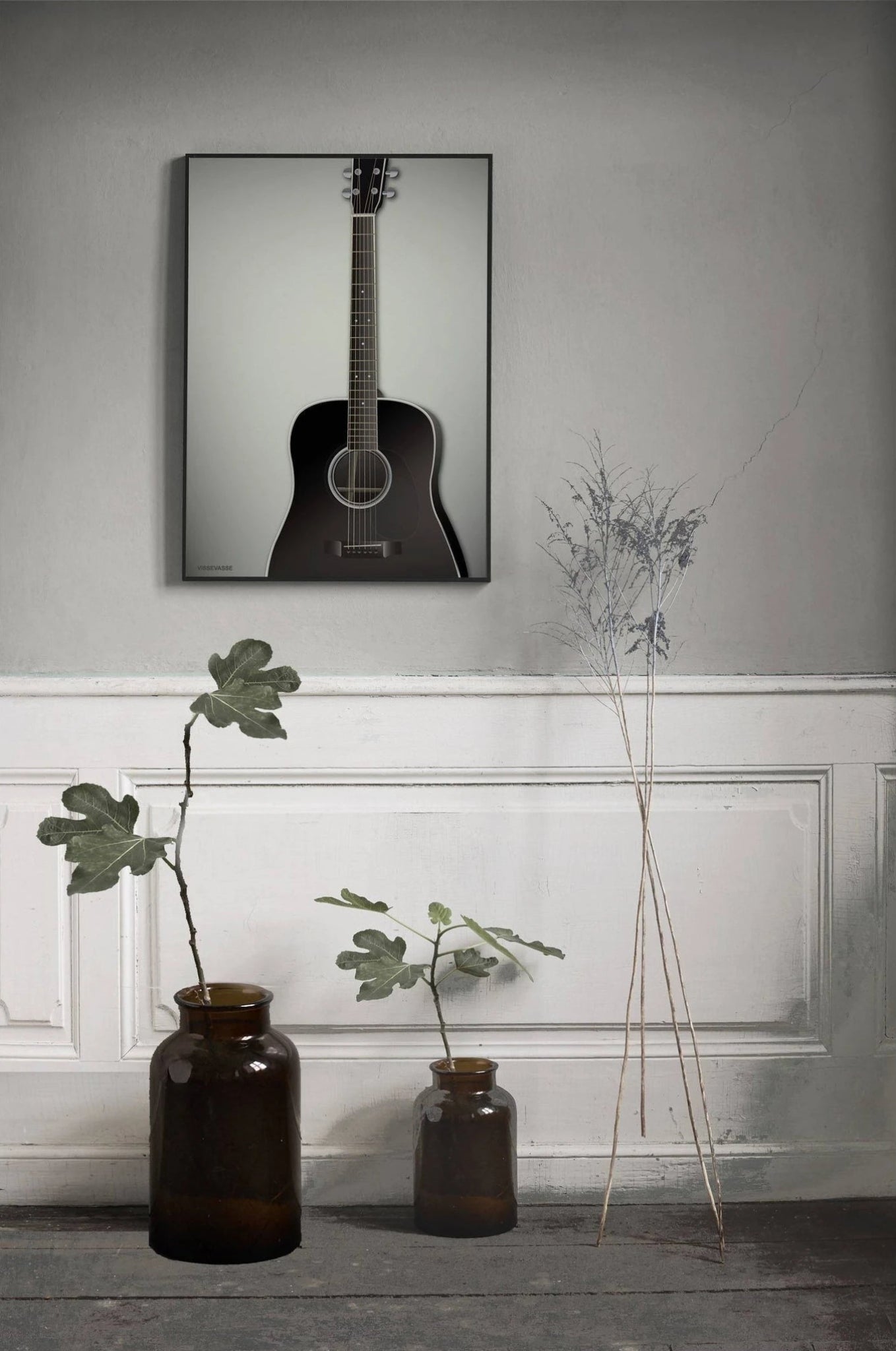 Vissevasse Guitar Poster, 15 X21 Cm