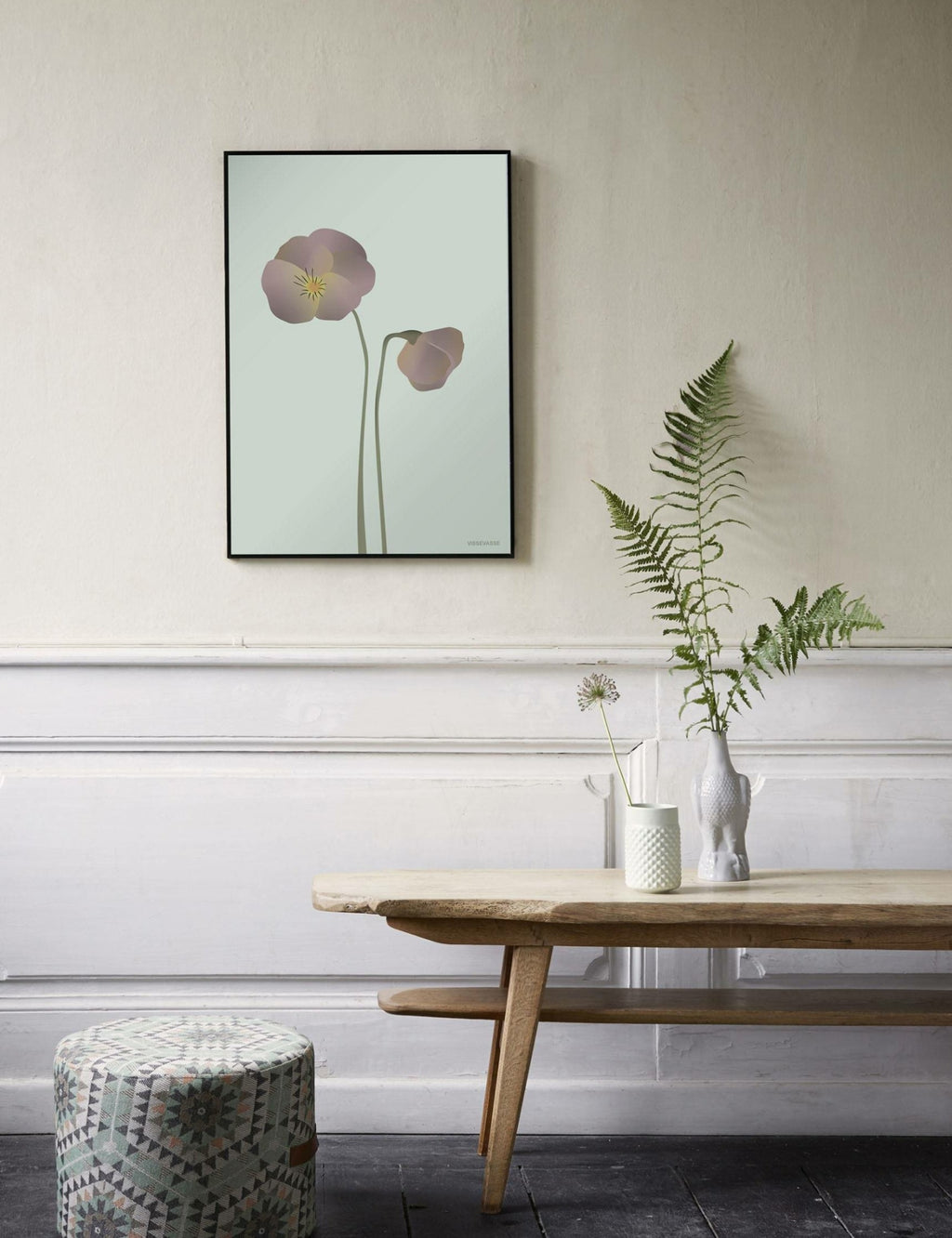 Vissevasse Pansy Poster Mint, 30 X40 Cm