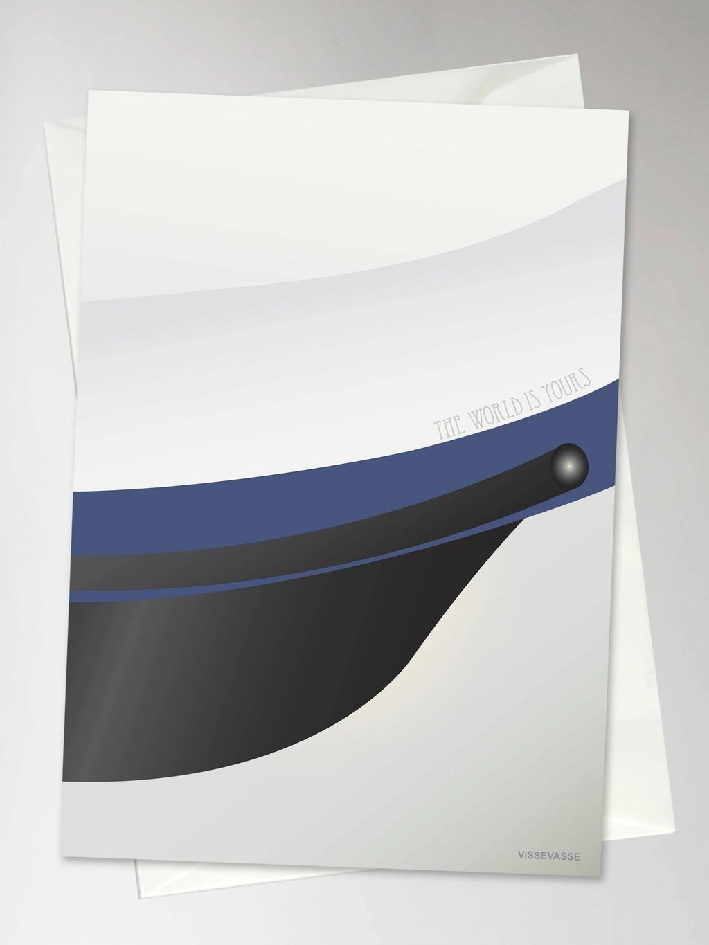 Vissevasse Student Hat Greeting Card 10.5 X15 Cm, Blue