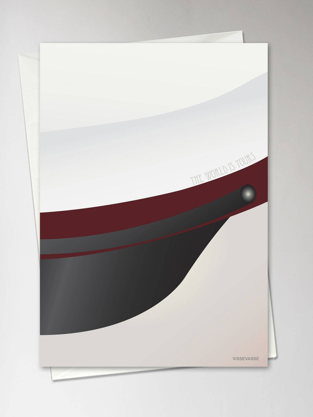 Vissevasse Student Hat Greeting Card 10.5 X15 Cm, Red