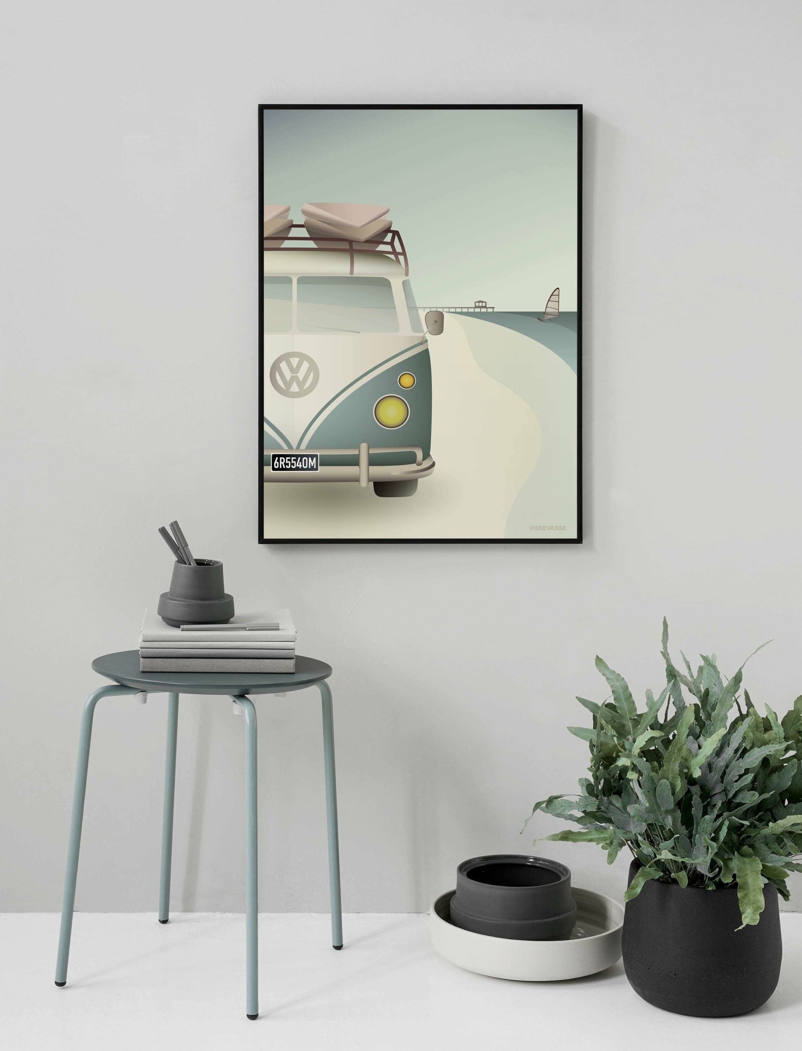 Vissevasse Vw Camper Poster, 30 X40 Cm