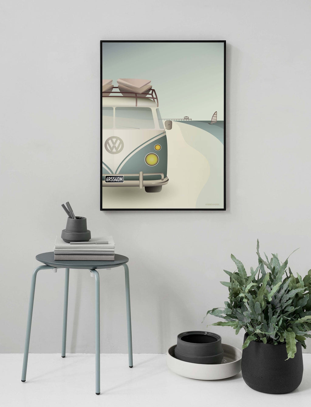 Vissevasse Vw Camper Poster, 15 X21 Cm