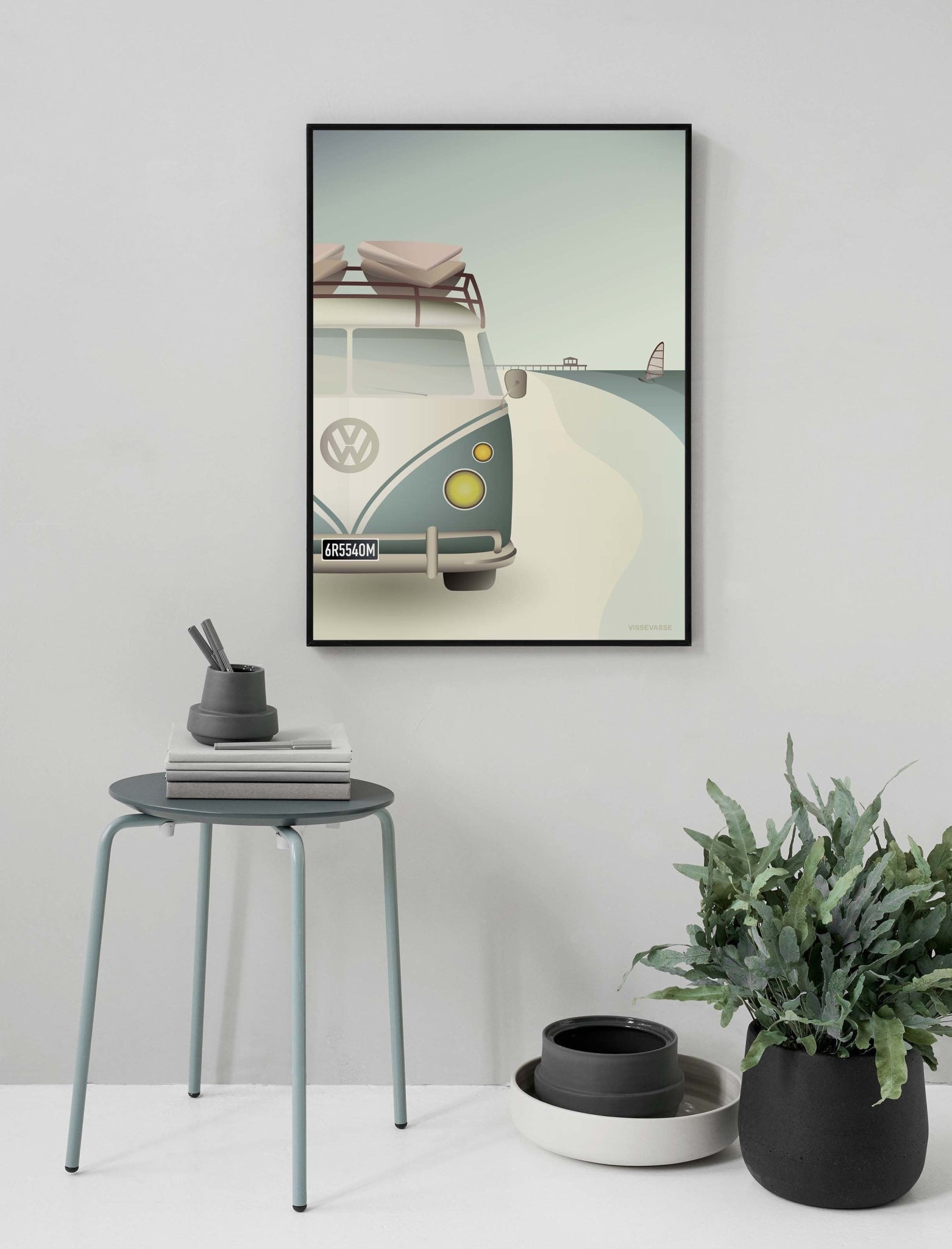 Vissevasse Vw Camper Poster, 15 X21 Cm