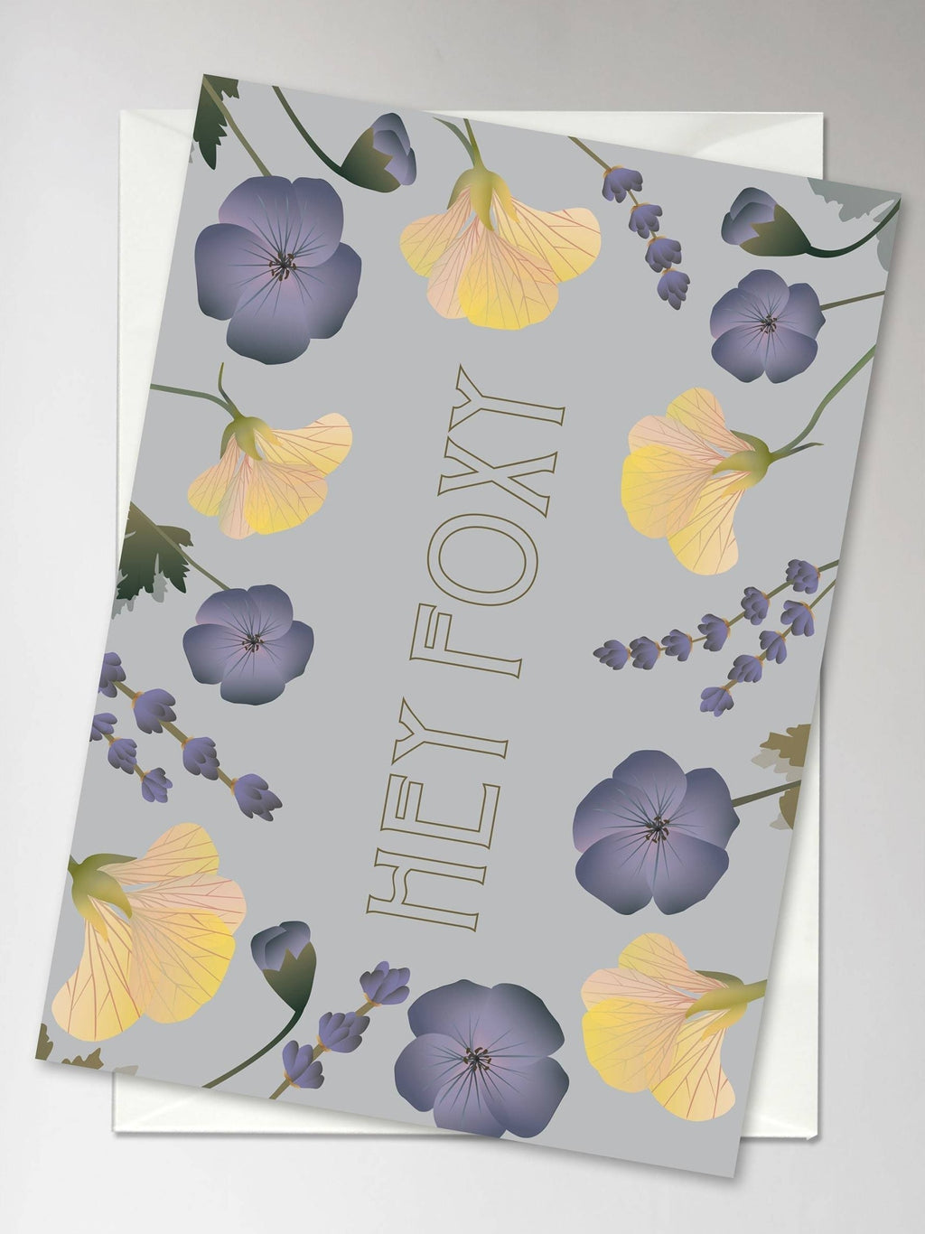 Vissevasse Hey Foxy Flower Bouquet Greeting Card, 10,5x15cm