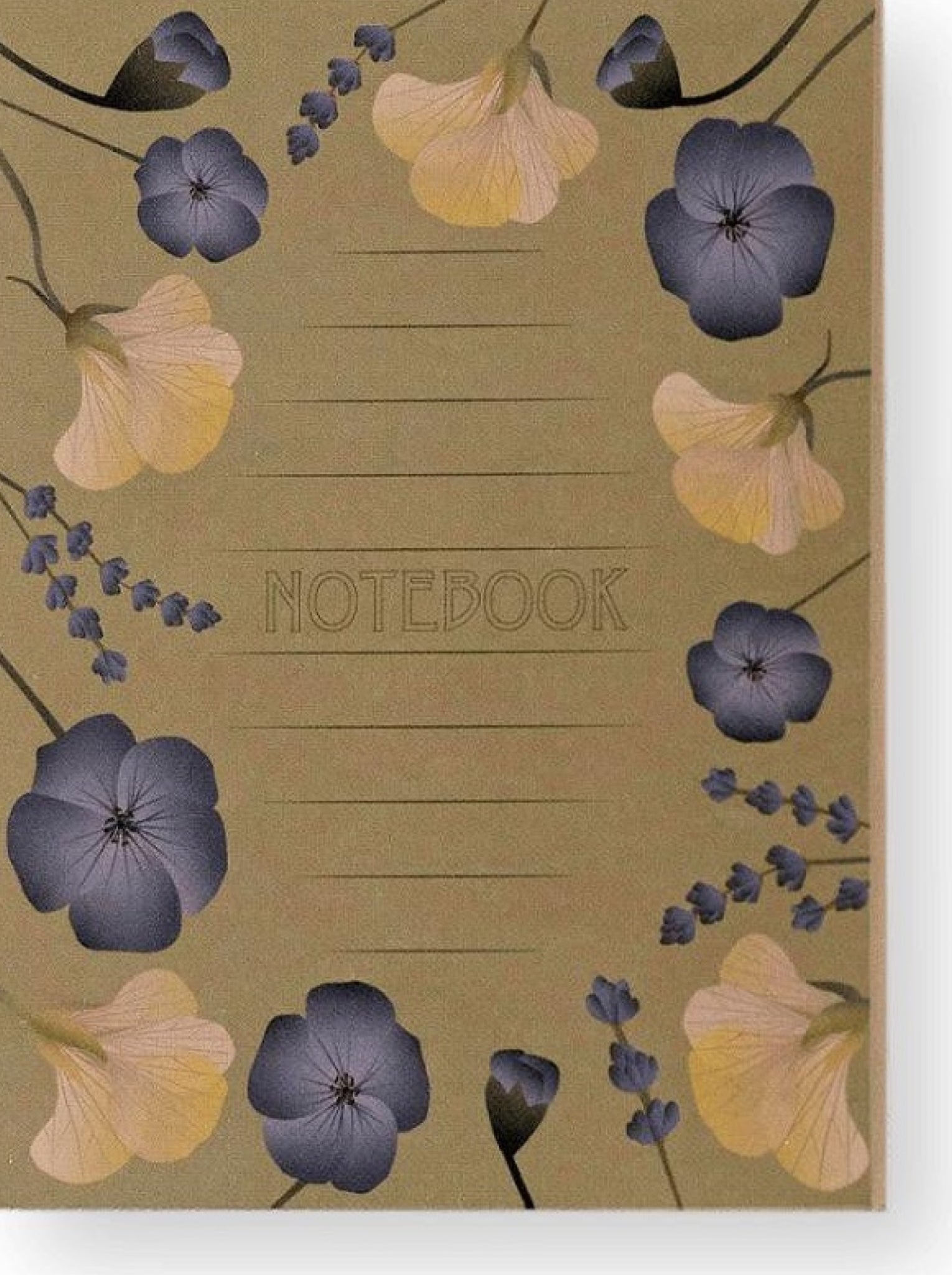 Vissevasse Notebook With Flowers, Amber, Small
