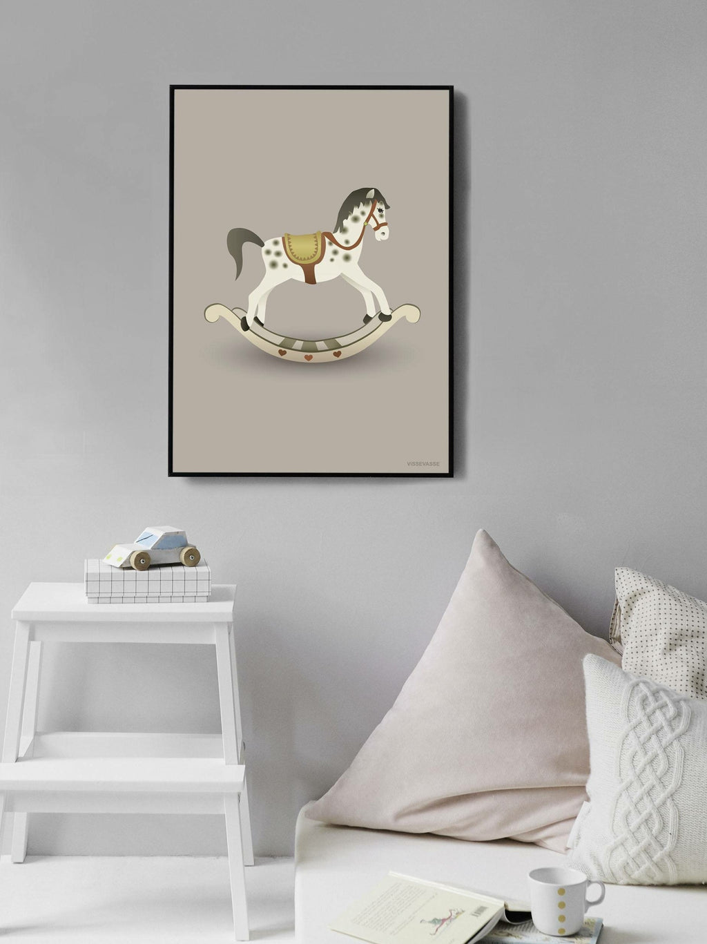Vissevasse Rocking Horse Poster 30 X40 Cm, Pink