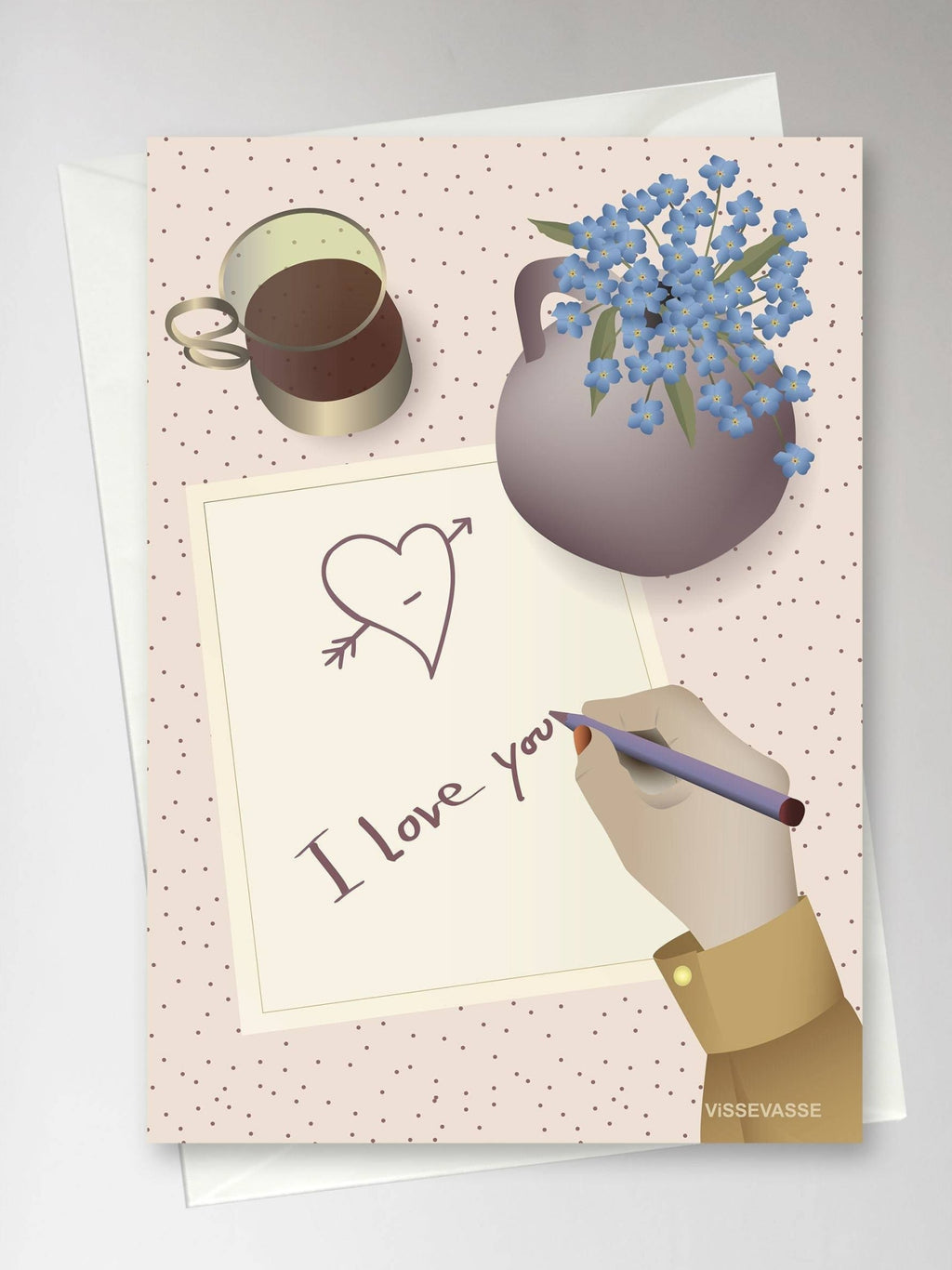 Vissevasse I Love You Note Greeting Card, 10.5 X15 Cm