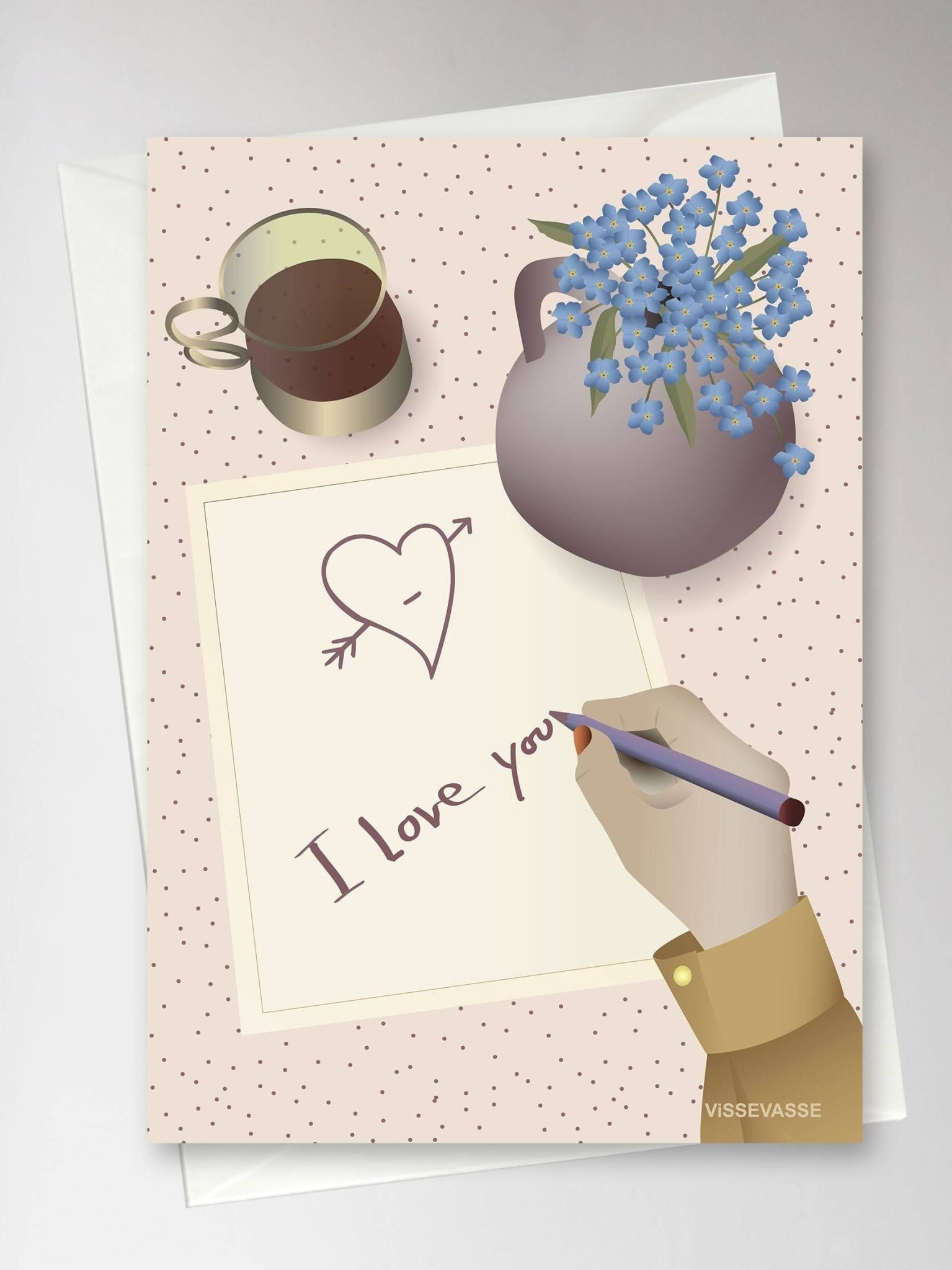 Vissevasse I Love You Note Greeting Card, 10.5 X15 Cm