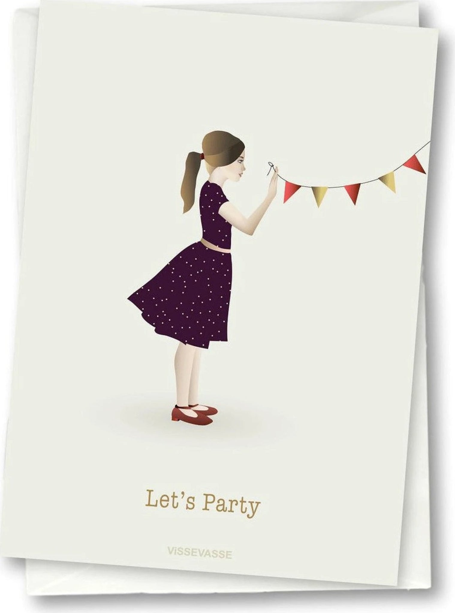 Vissevasse Let's Party Greeting Card, 10,5x15cm