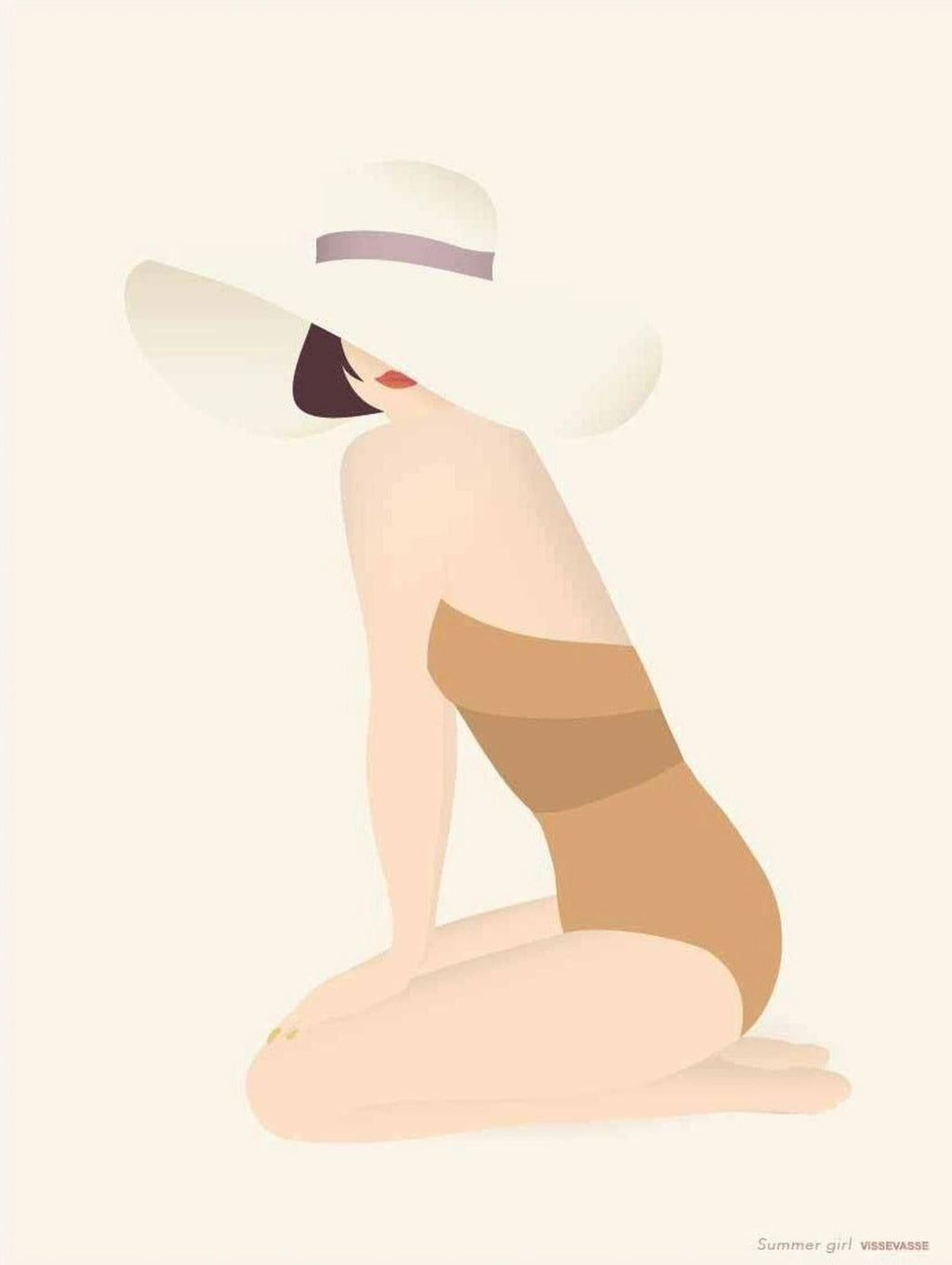 Vissevasse Summer Girl Poster, 50 X70 Cm