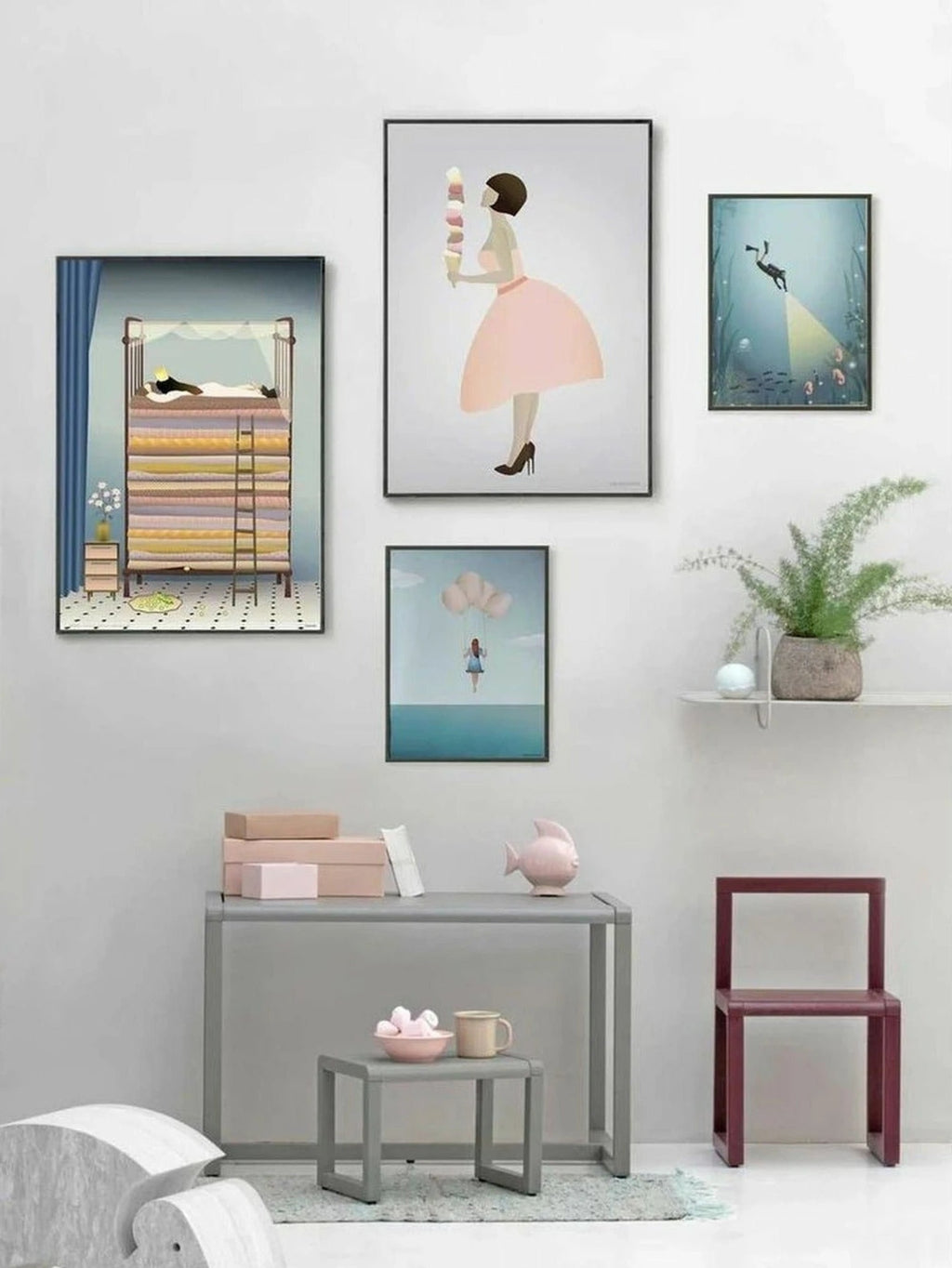 Vissevasse The Princess On The Pea Poster, 30 X40 Cm