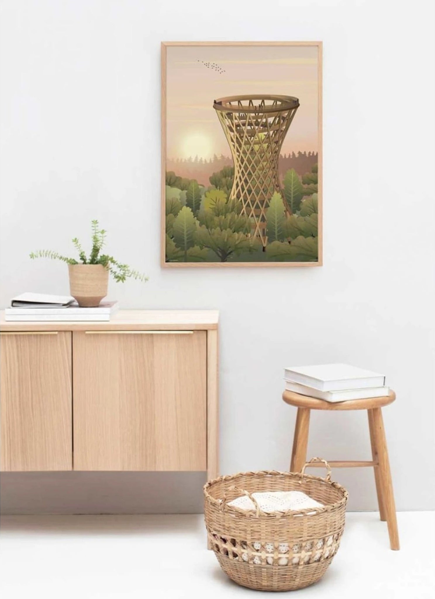 Vissevasse Forest Tower Poster, 15 X 21 Cm