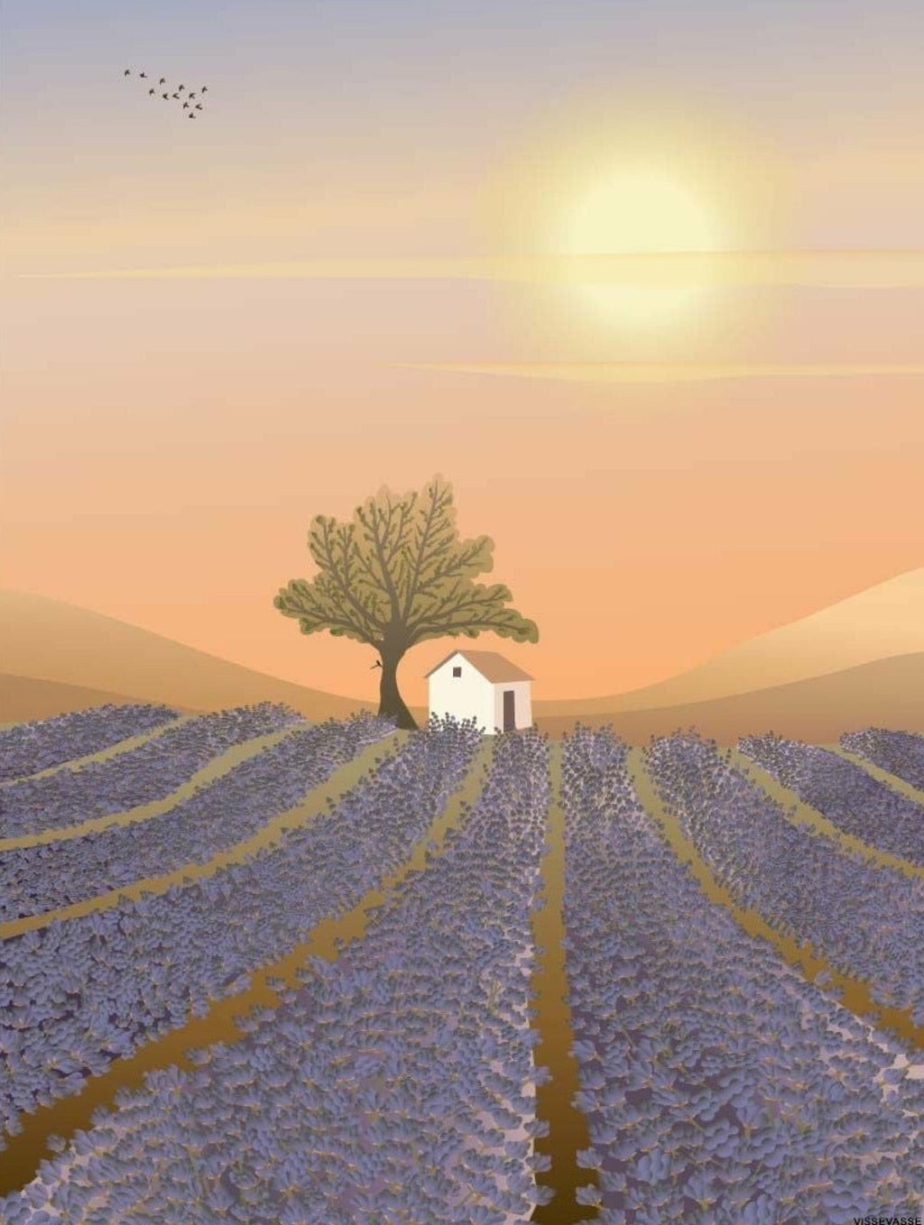 Vissevasse Lavender Field Mini Card, A7