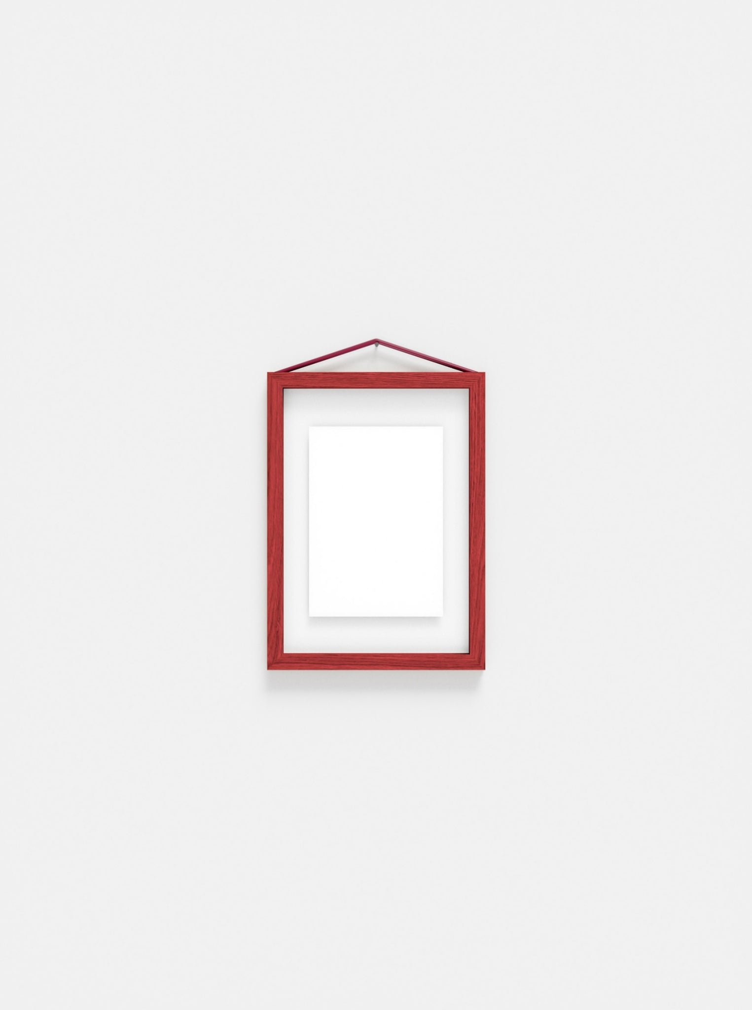 Moebe A5 Red Satined Frame: Vibrant Birch Wood Art Display