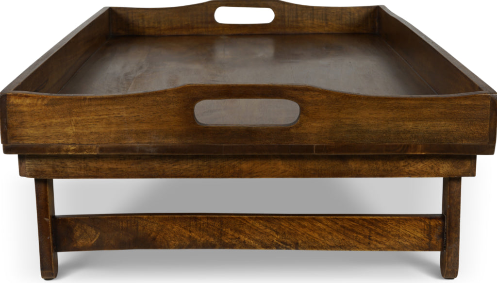 Authentic Models Wooden Serving Tray With Folding Feet, Large
