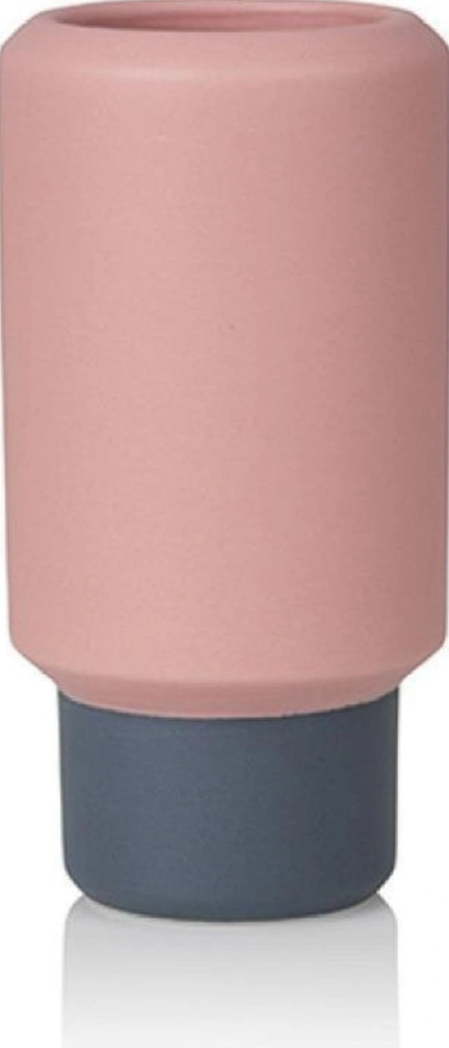 Lucie Kaas Fumario Vase Pink & Dark Grey, 16,5cm