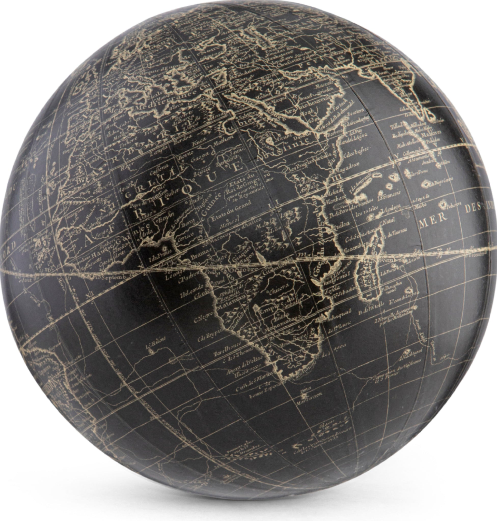 Authentic Models Vaugondy Earth Globe 18 Cm, Black