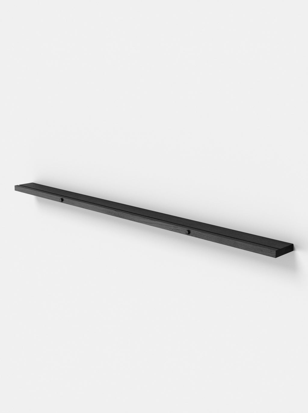 Stylish Moebe Gallery Shelf 115 cm in Black Oak for Art Display