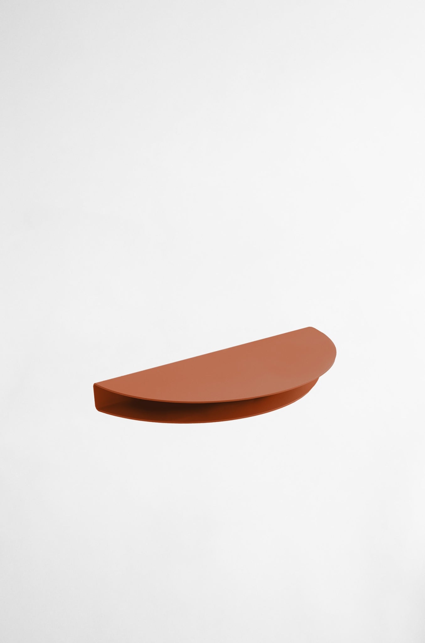 Moebe Half Moon Shelf - Terracotta, Stylish Steel Design, 12x24 cm
