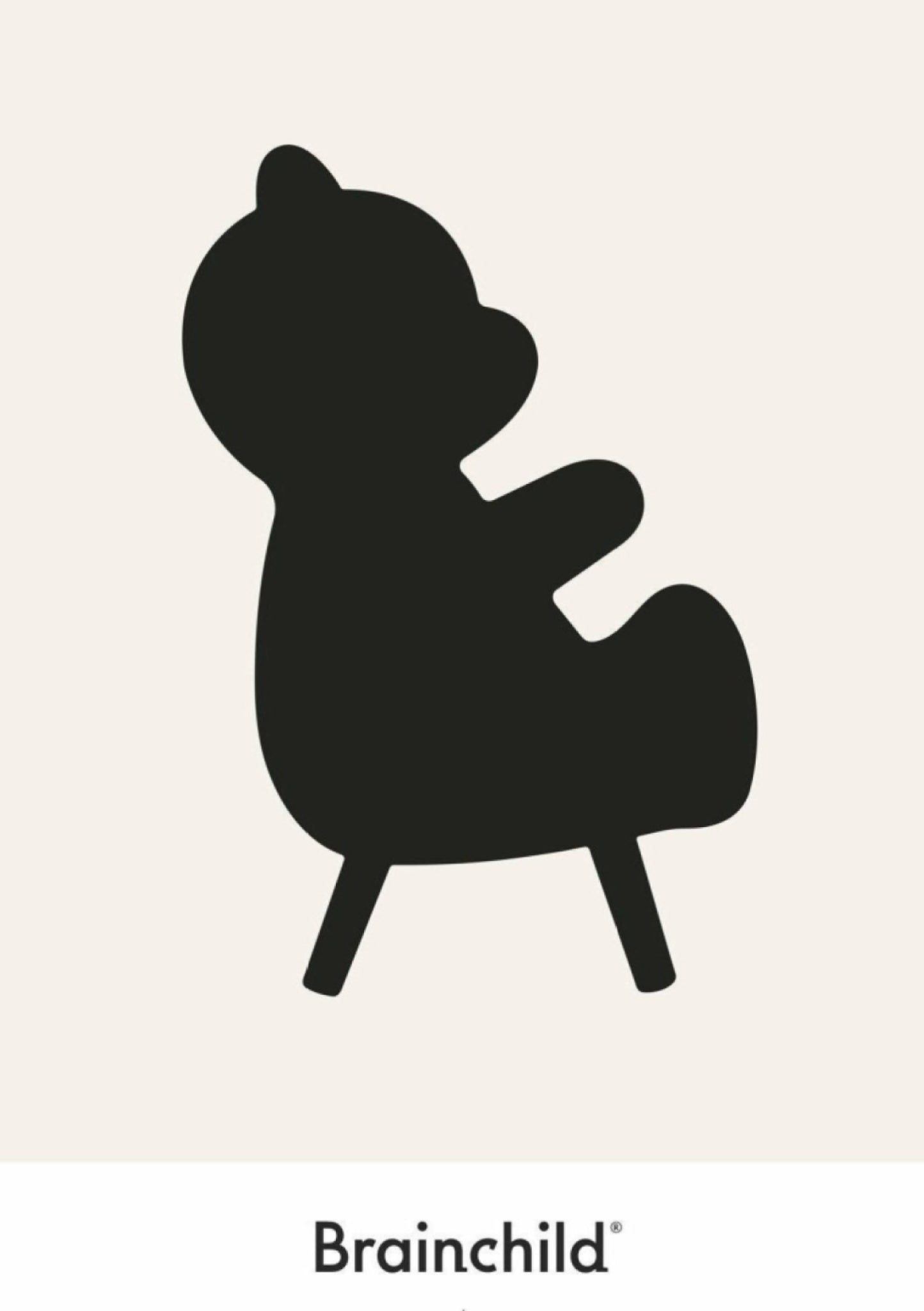 Brainchild Teddy bear Design Icon Poster without frame A5, grey