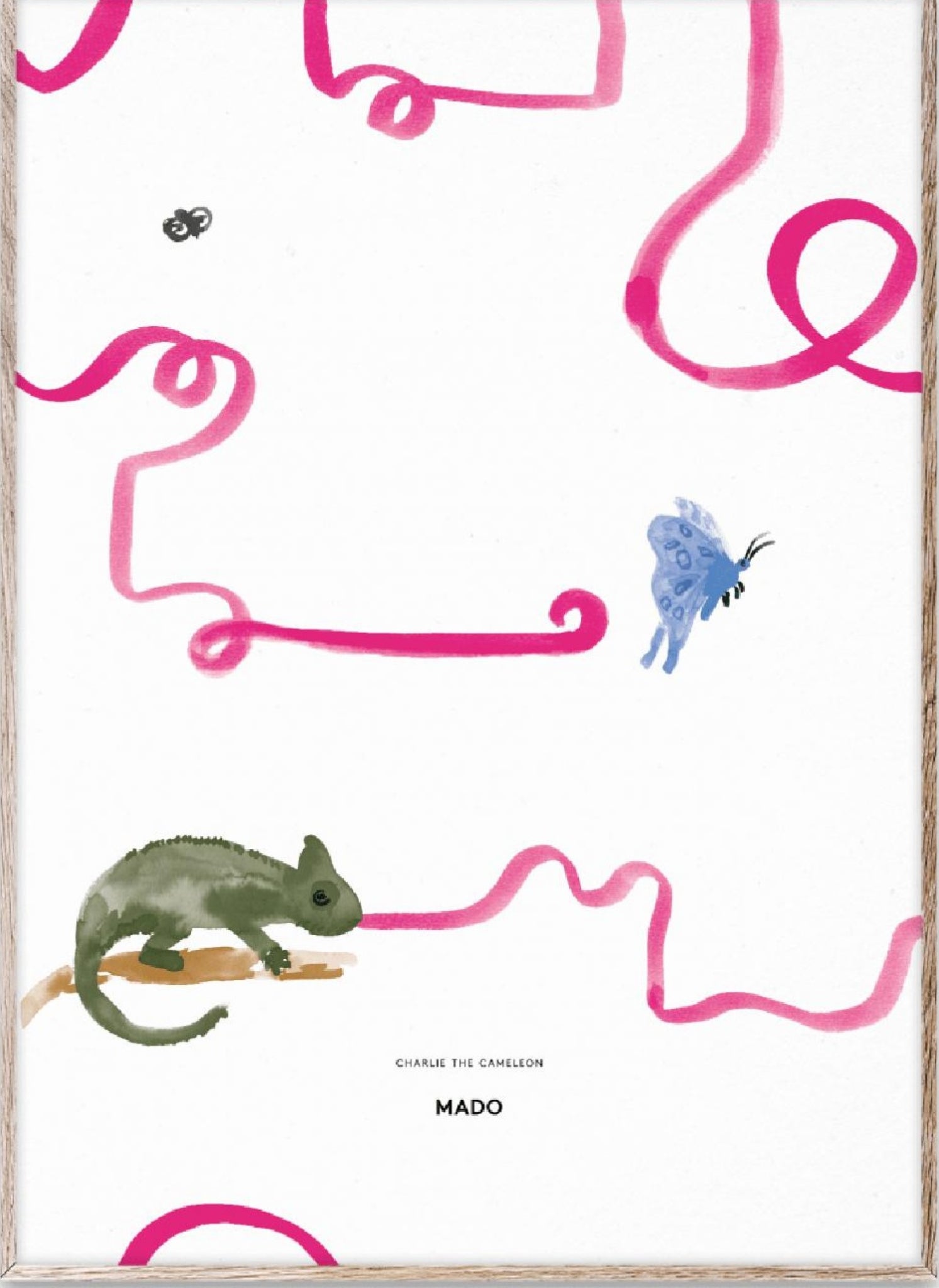 Paper Collective Charlie The Chameleon Poster, 50x70 Cm