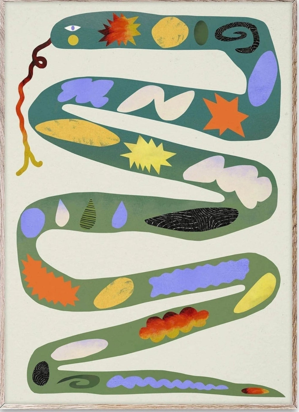 Paper Collective Green Snake Poster, 30 X40 Cm