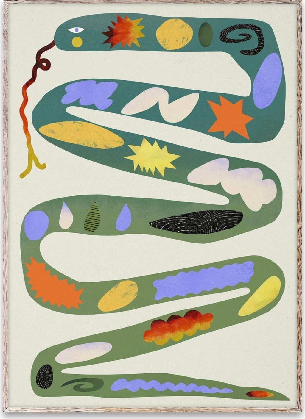 Paper Collective Green Snake Poster, 30x40 Cm