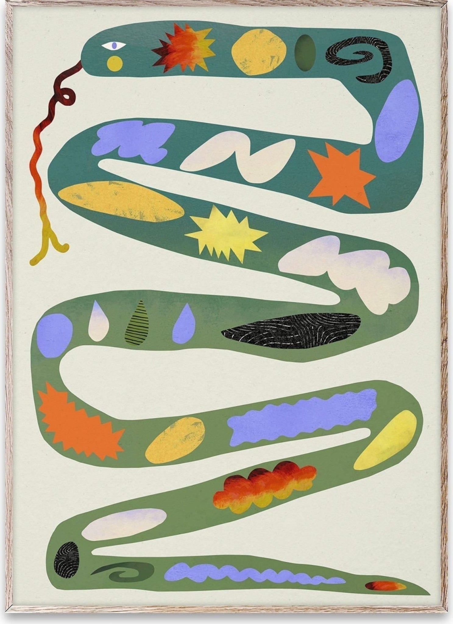 Paper Collective Green Snake Poster, 30 X40 Cm
