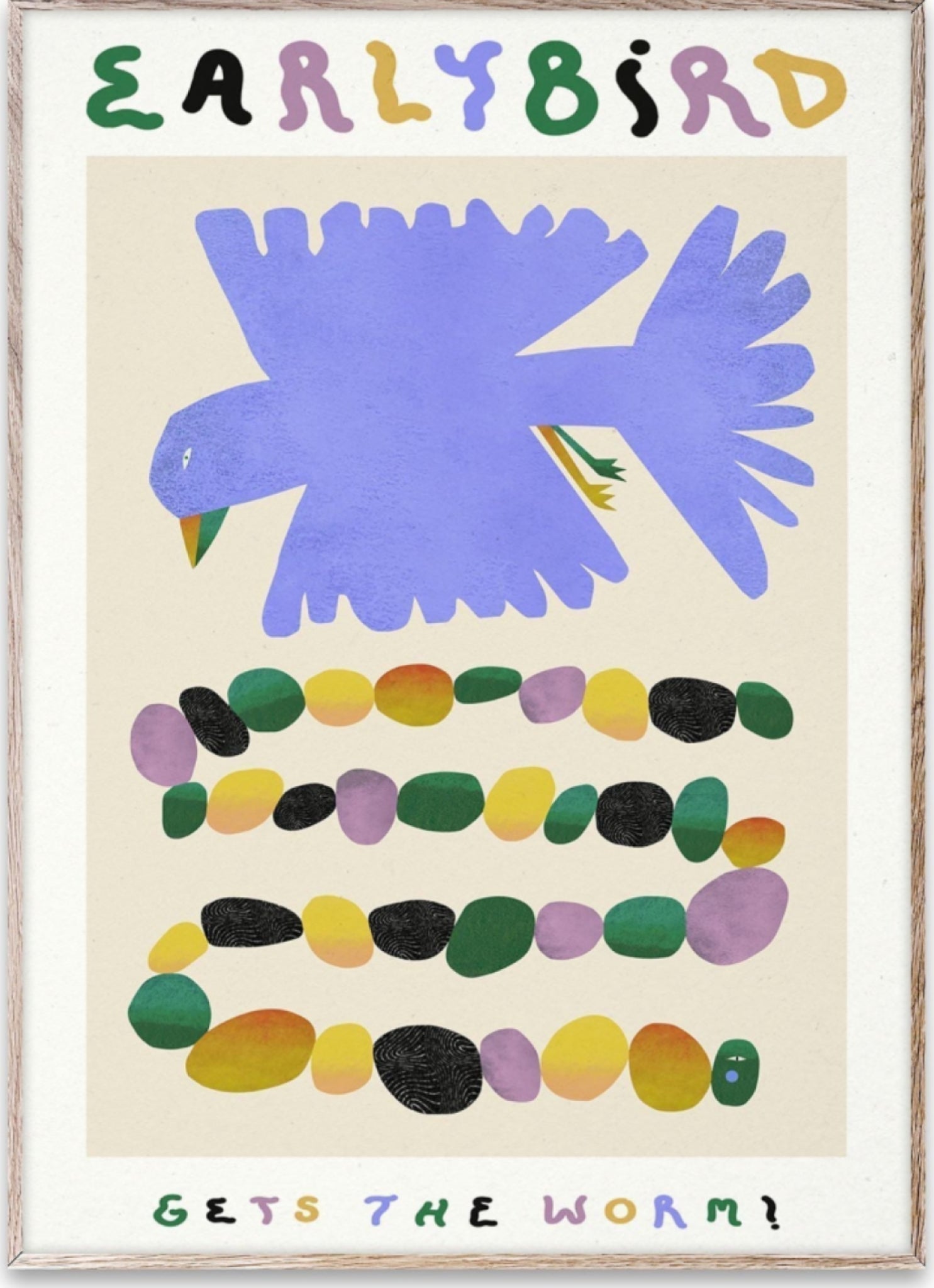 Paper Collective Early Bird Gets The Worm Poster, 30x40 Cm