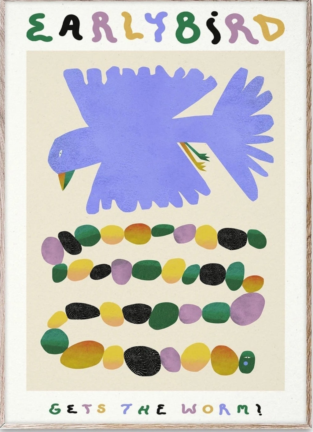 Paper Collective Early Bird Gets The Worm Poster, 30 X40 Cm
