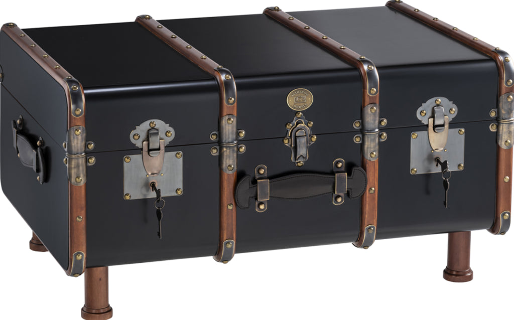 Authentic Models Stateroom Trunk Coffee Table, Black