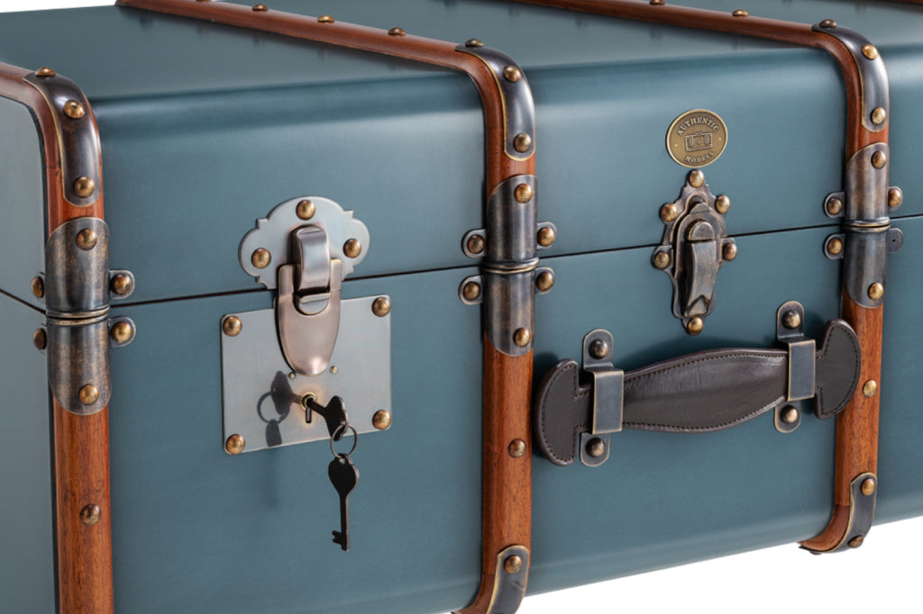Authentic Models Stateroom Trunk Coffee Table, Petrol