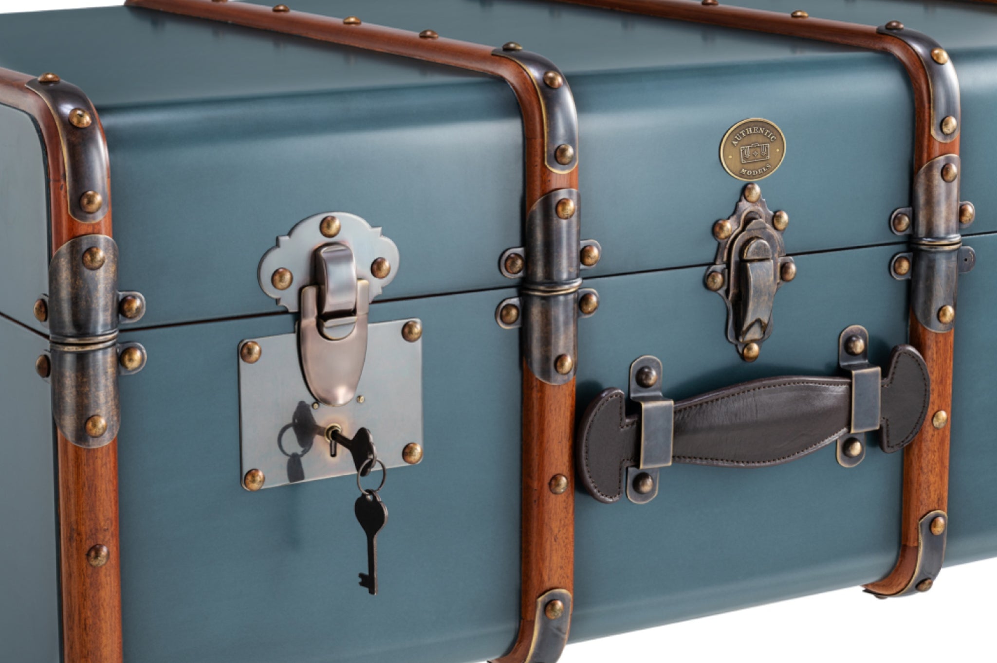 Authentic Models Stateroom Trunk Coffee Table, Petrol