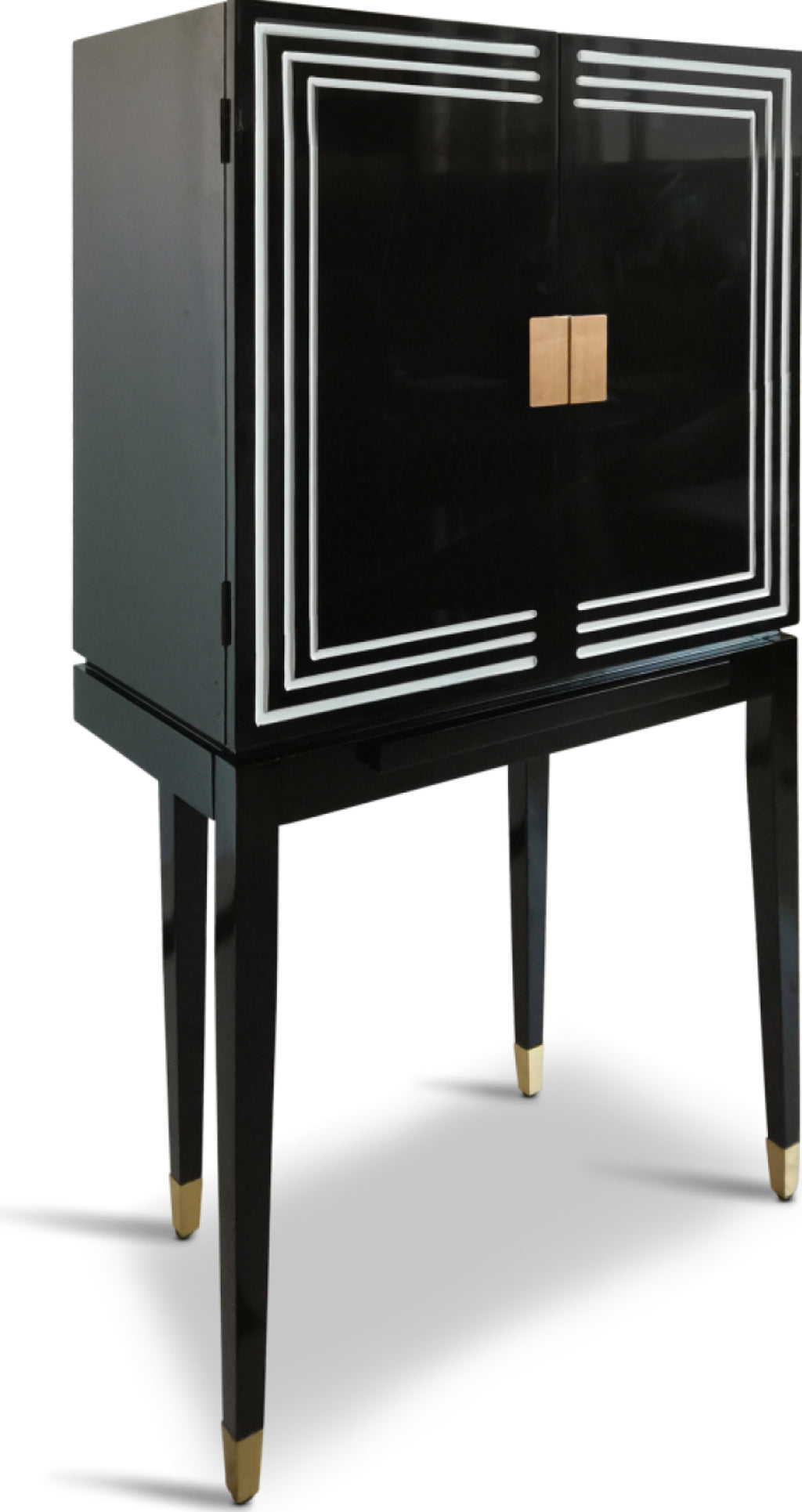 Authentic Models Art Deco Liqour Cabinet Black & White