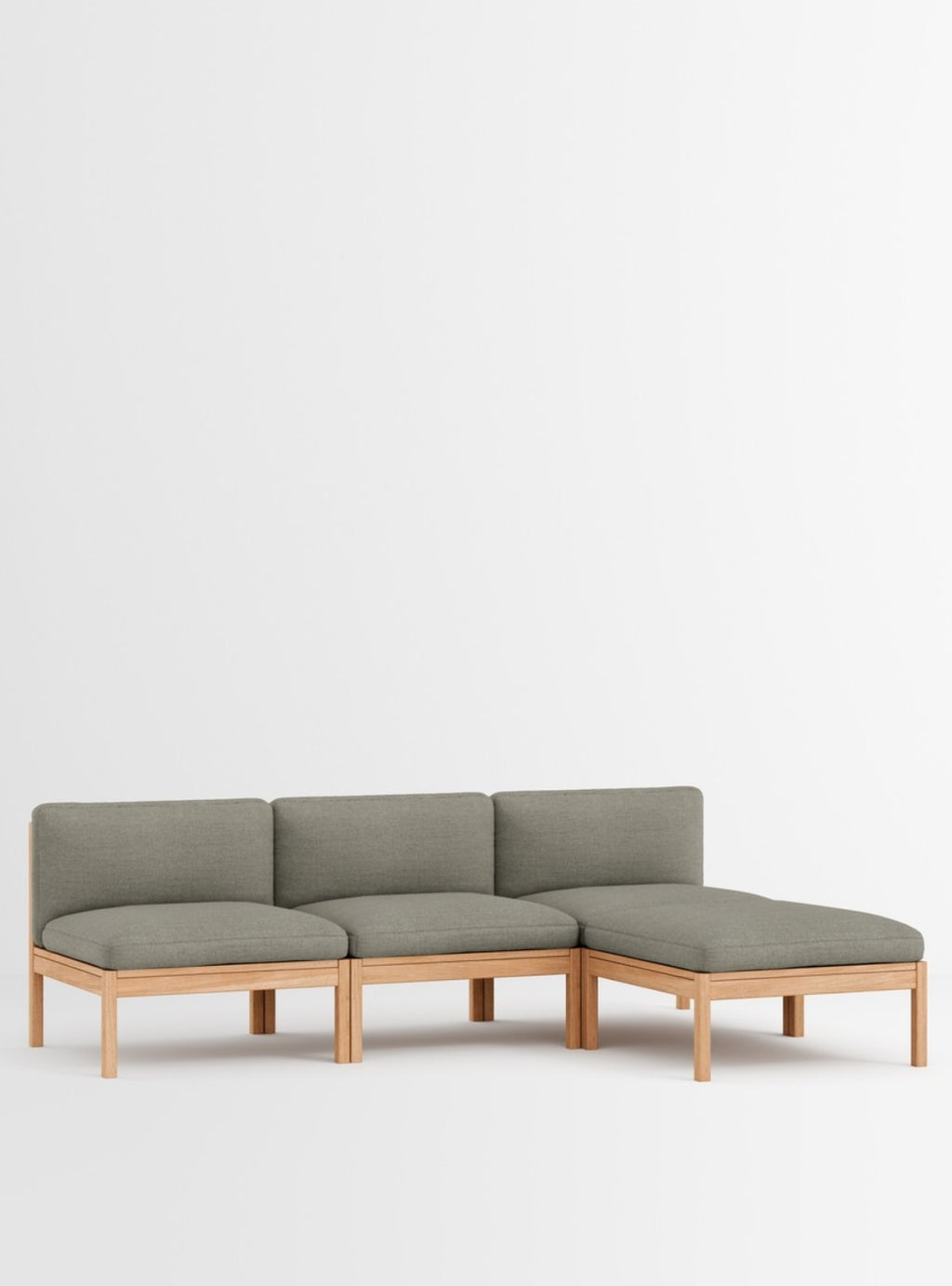 Moebe Modular Sofa Set, 3 Seater Sofa With Chaise Longue, Re-wool 128 (fsc Mix Credit)