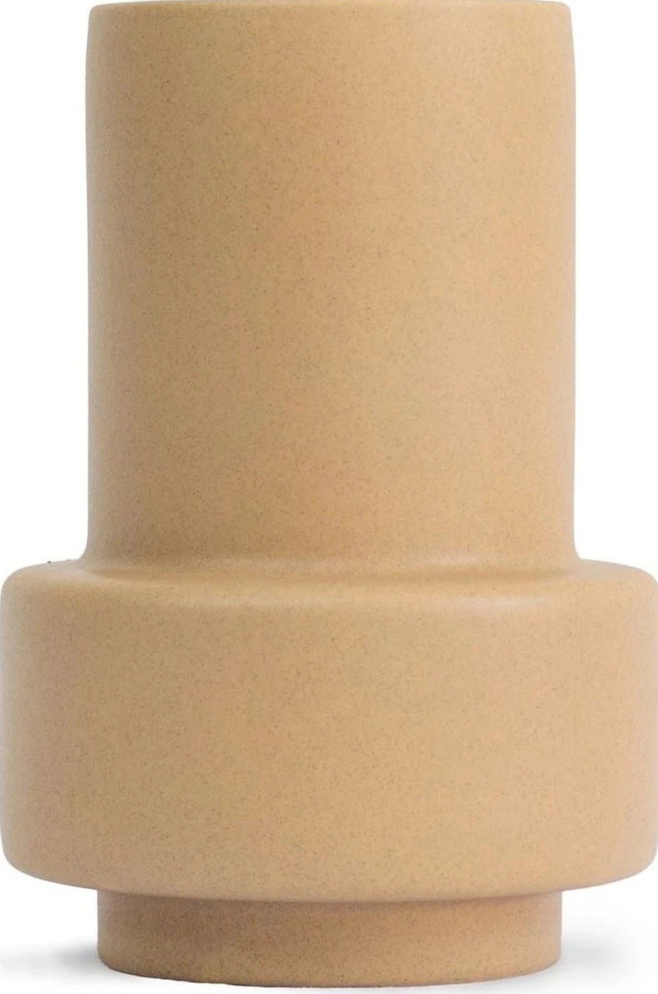 Ro Collection Hurricane Ceramic Vase Large, Soft Ochre
