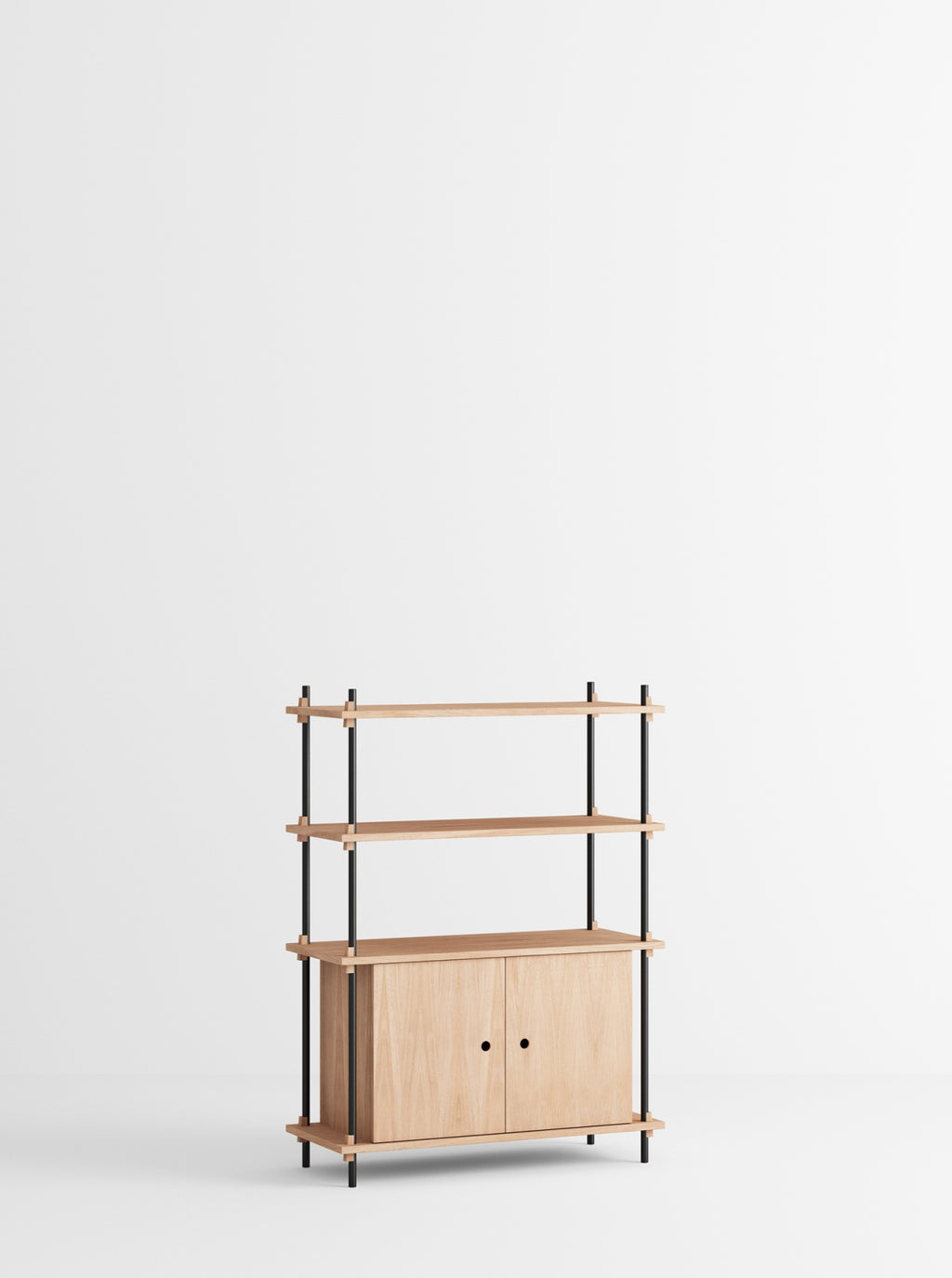 Moebe Shelving Set S.115.1.b, Oak Shelves, Black Legs (fsc Mix Credit)